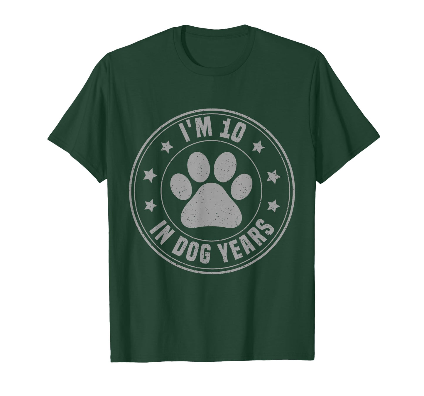 I'm 10 in Dog Years Funny 70th Birthday Dog Lover Vintage T-Shirt