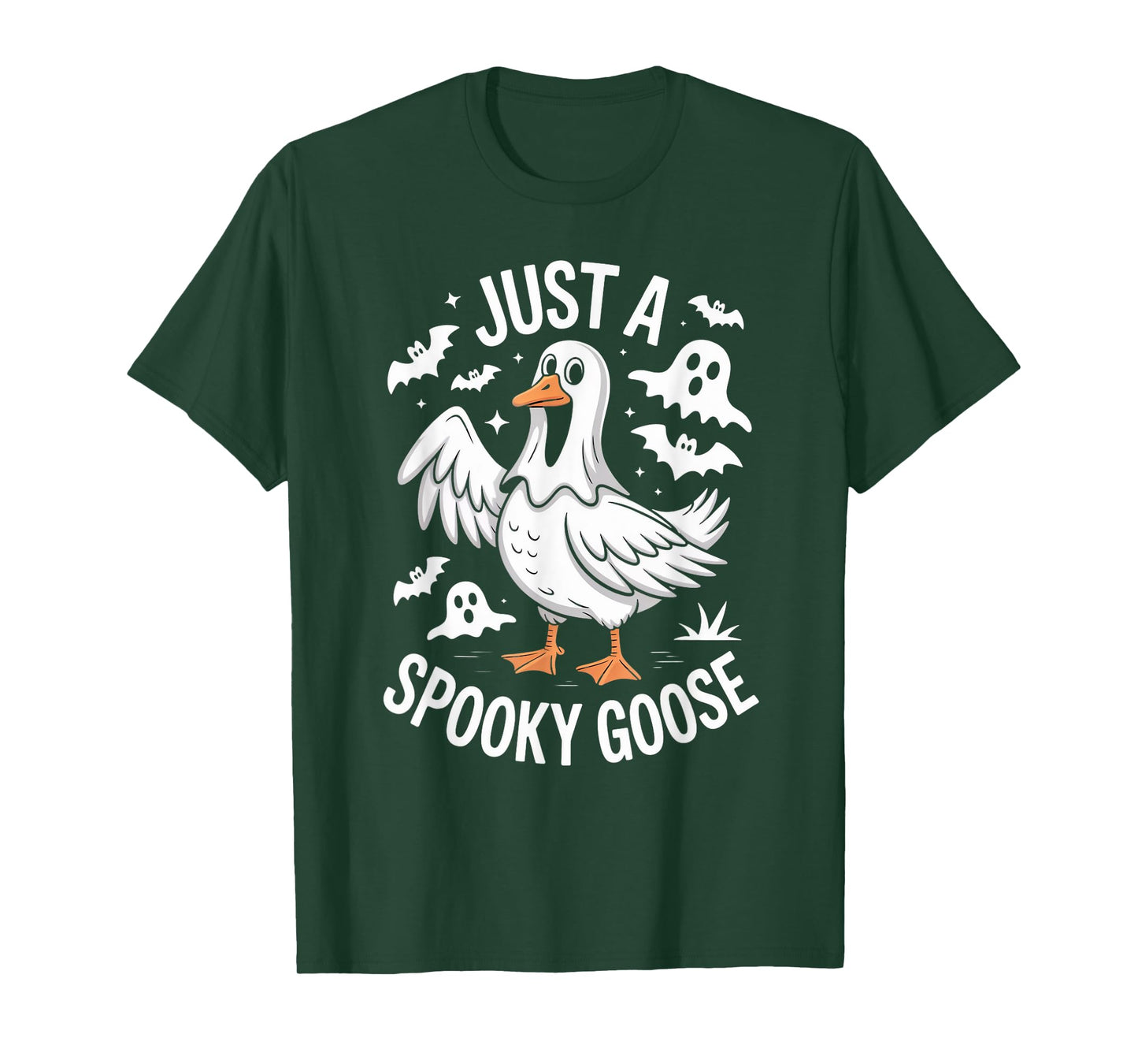 Just a Spooky Goose Halloween Ghost Trick or Treat Fun T-Shirt
