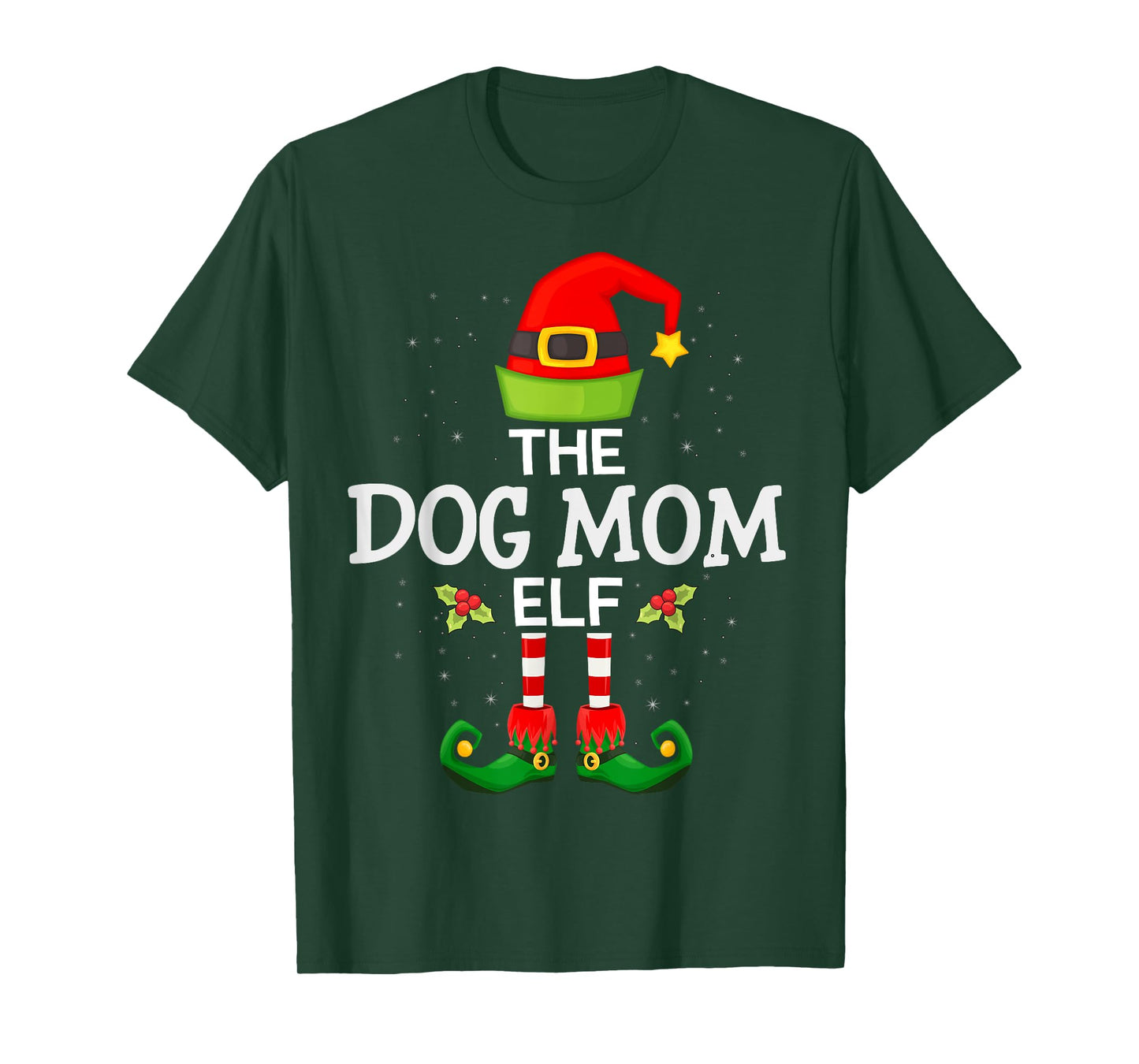 The Dog Mom Elf Christmas Family Matching Pajama Men Women T-Shirt