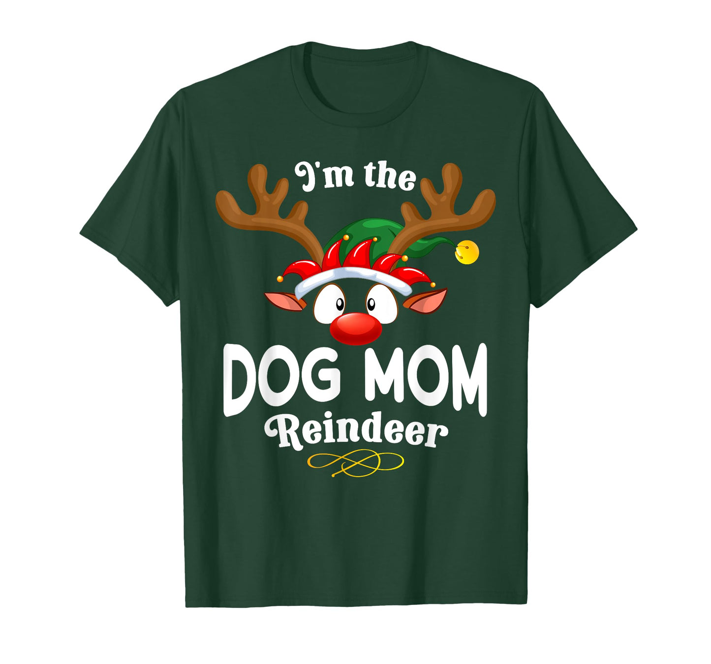 Christmas PJS Dog mom XMas Reindeer Matching Men Women T-Shirt