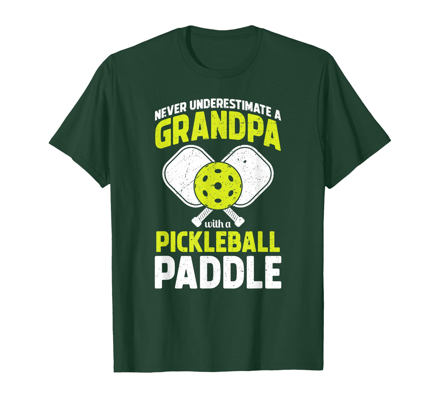 Never Underestimate Pickleball Grandpa Funny T-Shirt
