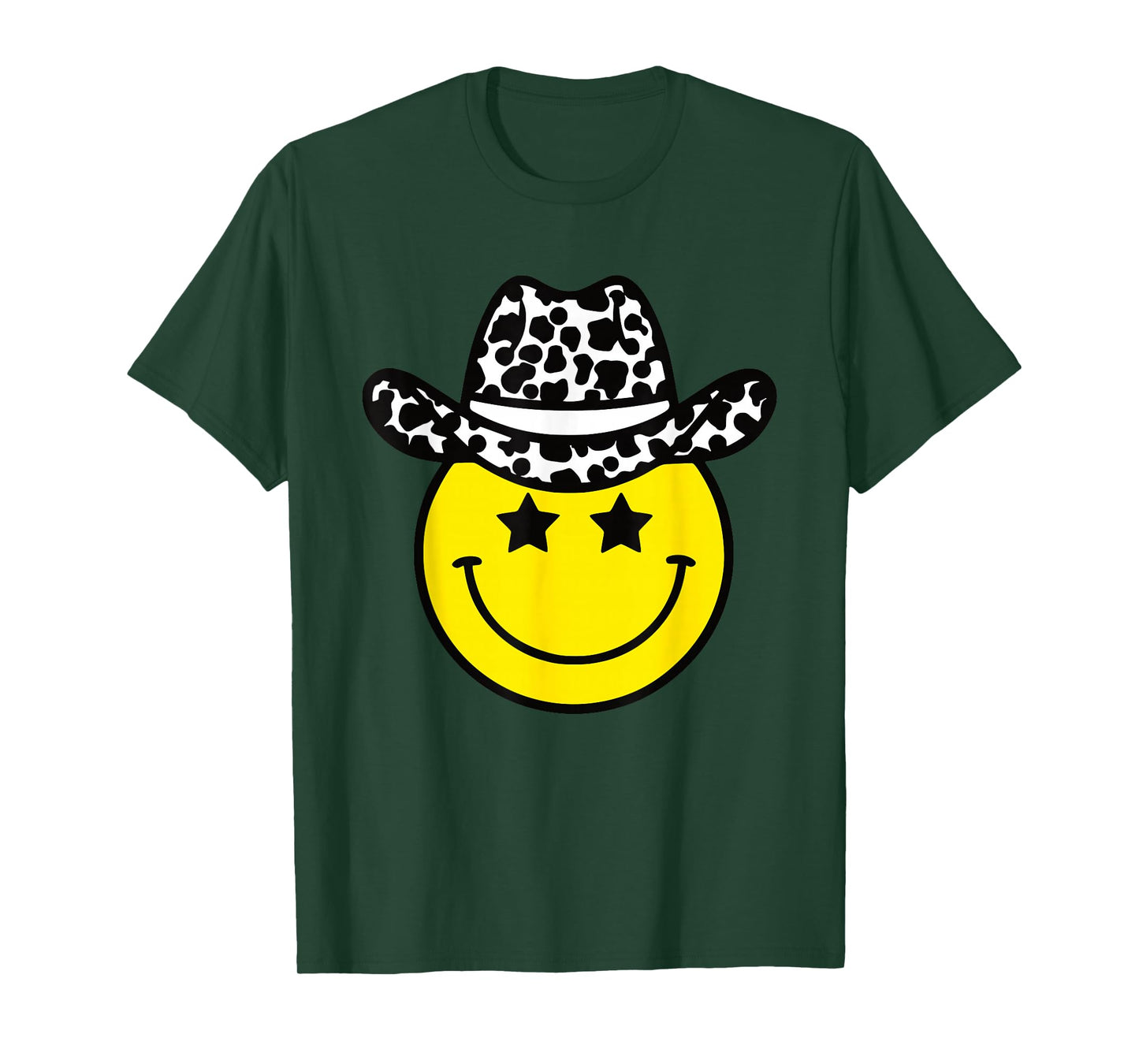 Cute Western Country Cowgirl hat Star Yellow Smile Face Girl T-Shirt