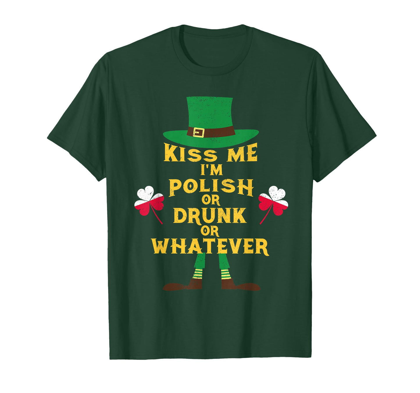 Kiss Me I'm Polish St Patrick's Day T-Shirt Irish Poland T-Shirt