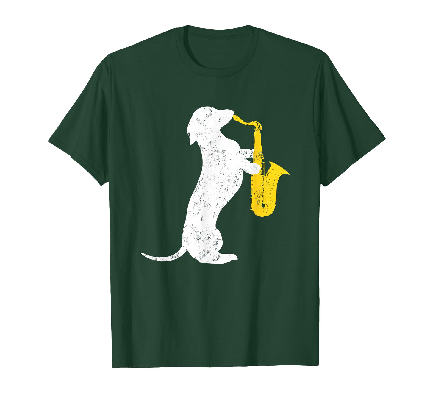 Dachshund Dog Lover Funny Dachshund Playing Saxophones Men Women Girls Kids T-Shirt