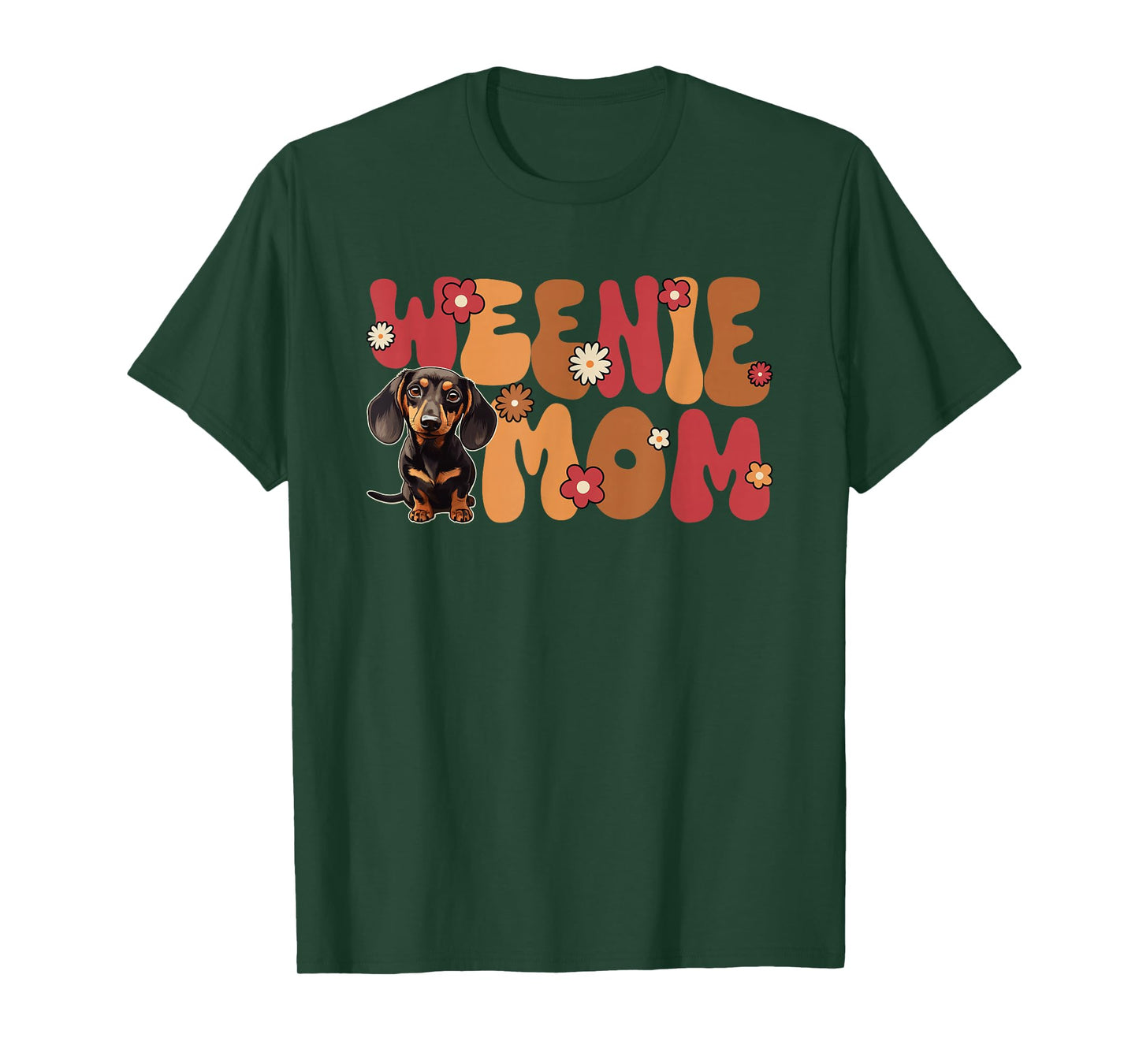 Dachshund Groovy World's Best Weenie Mom T-Shirt