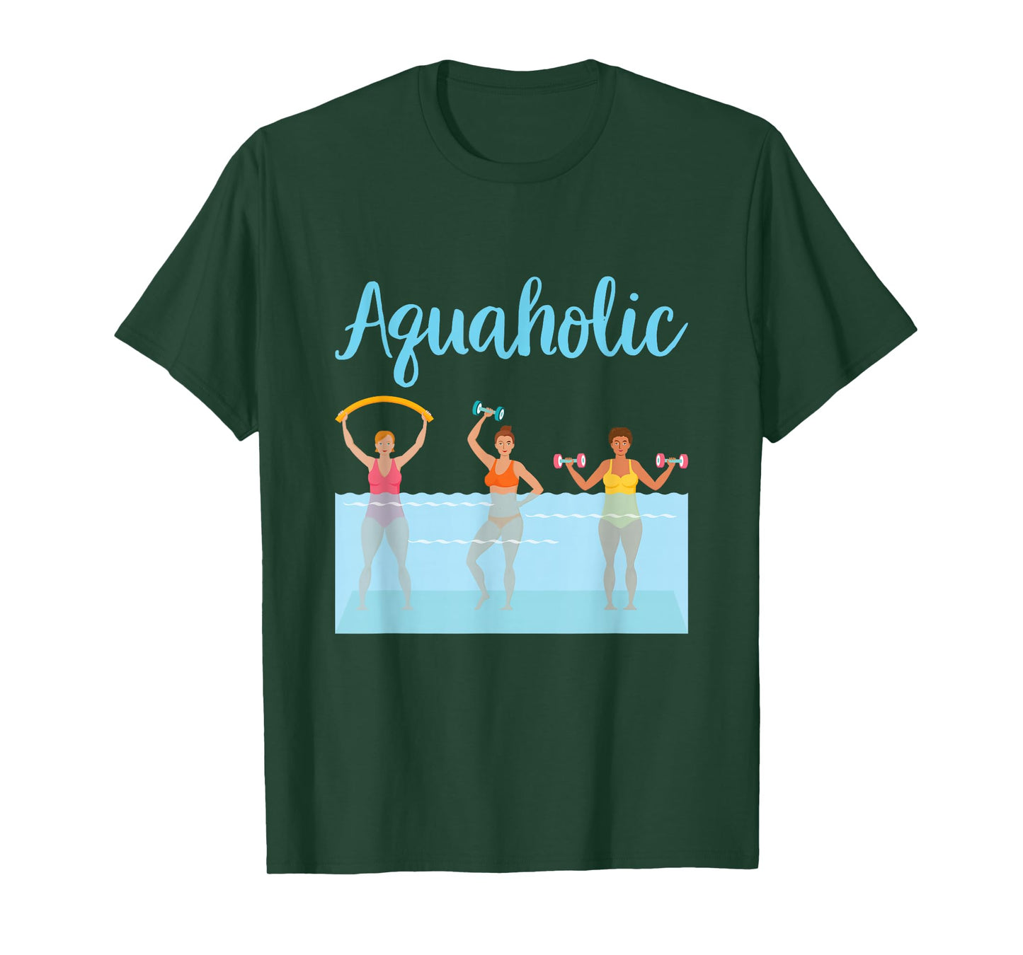 Aquaholic Water Aerobics Aquatic Fitness Waterobics Women T-Shirt