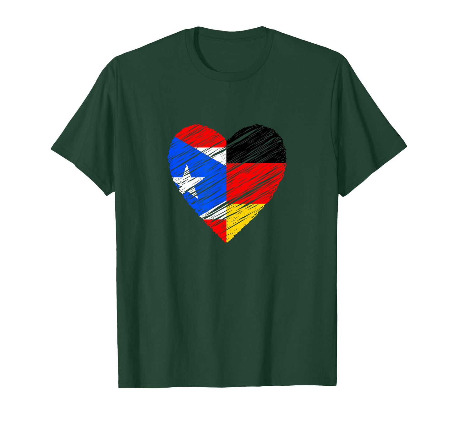 Puerto Rico Germany Vintage Heart German Flag Puerto Rican T-Shirt