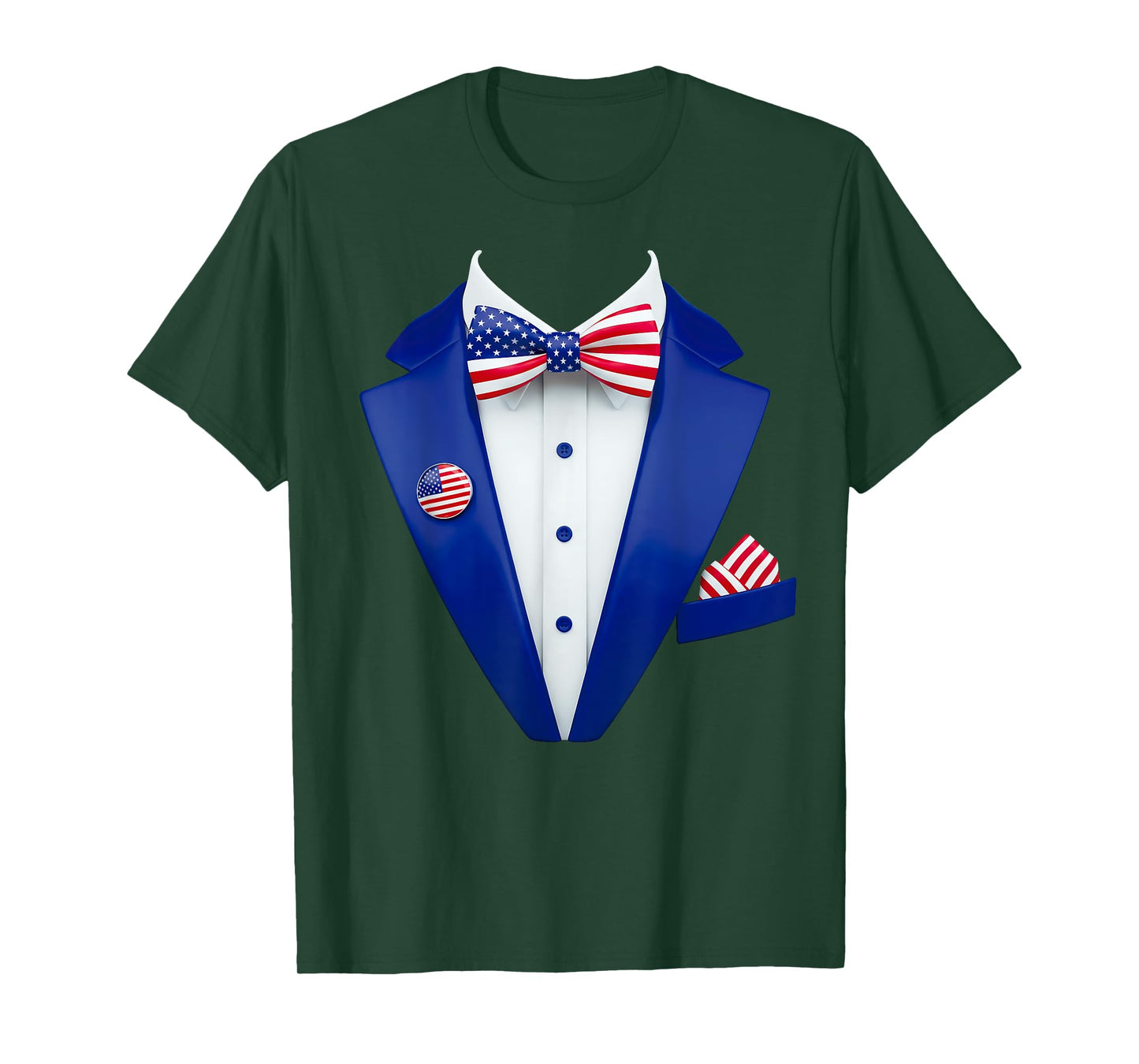 Patriotic Tuxedo with Tie A Funny USA Design for Weddings T-Shirt