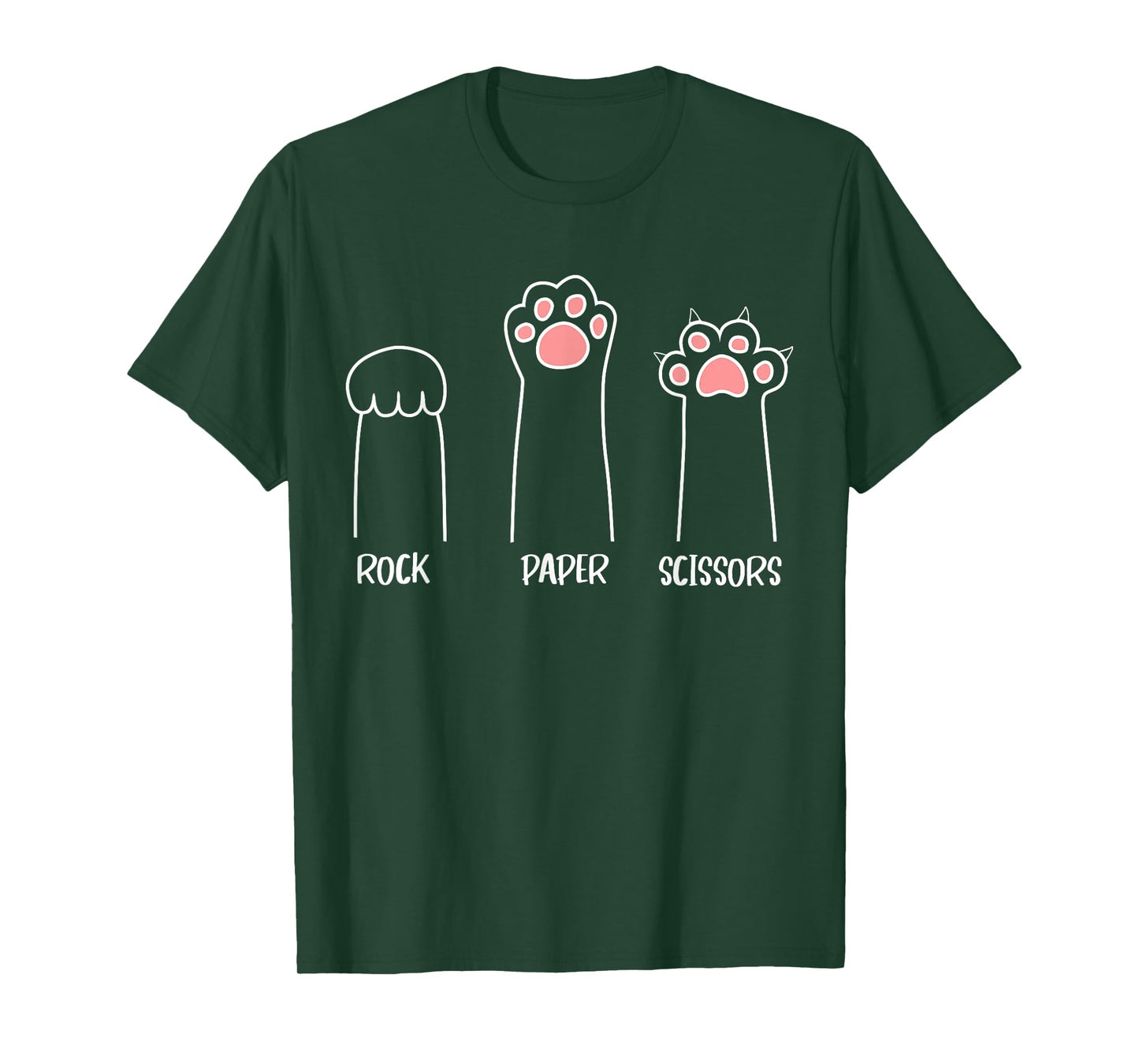 Introvert Cat Animal Rescue Pet Lover Apparel Rock Paper Scissors Hand Game Cute Paw Funny Cat T-Shirt