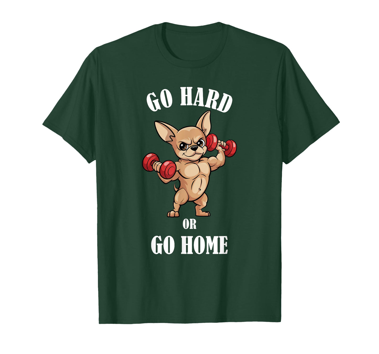 Chihuahua Bodybuilding Shirt Gym Dumbbells Workout Chihuahua T-Shirt