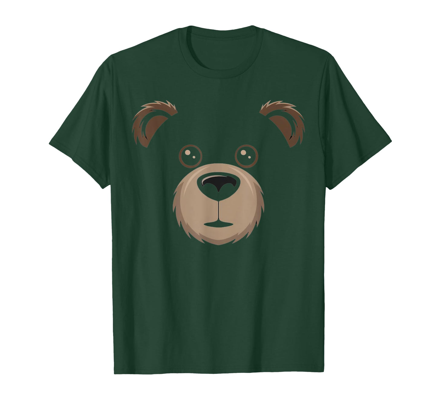 Bear Face Halloween Costume Brown Bear Animal Kids T-Shirt