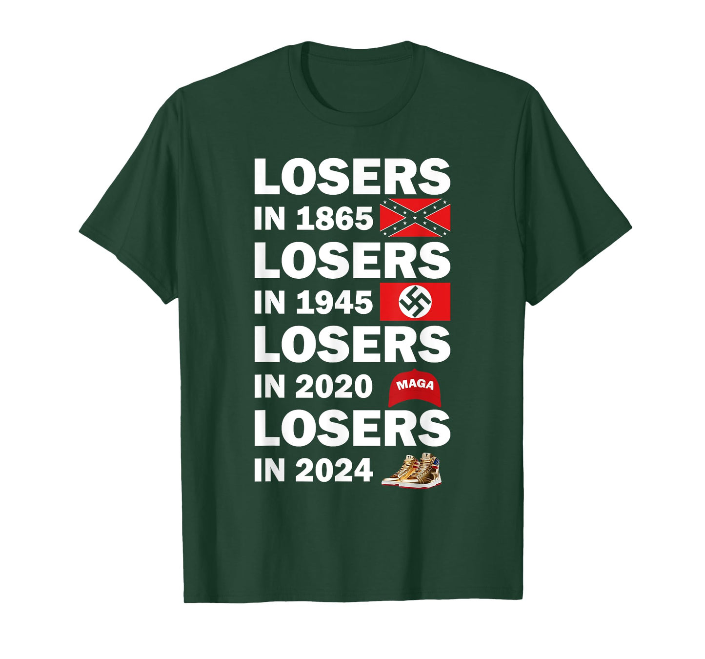 Funny Losers In 2024 Tee Shirt, Small, Black