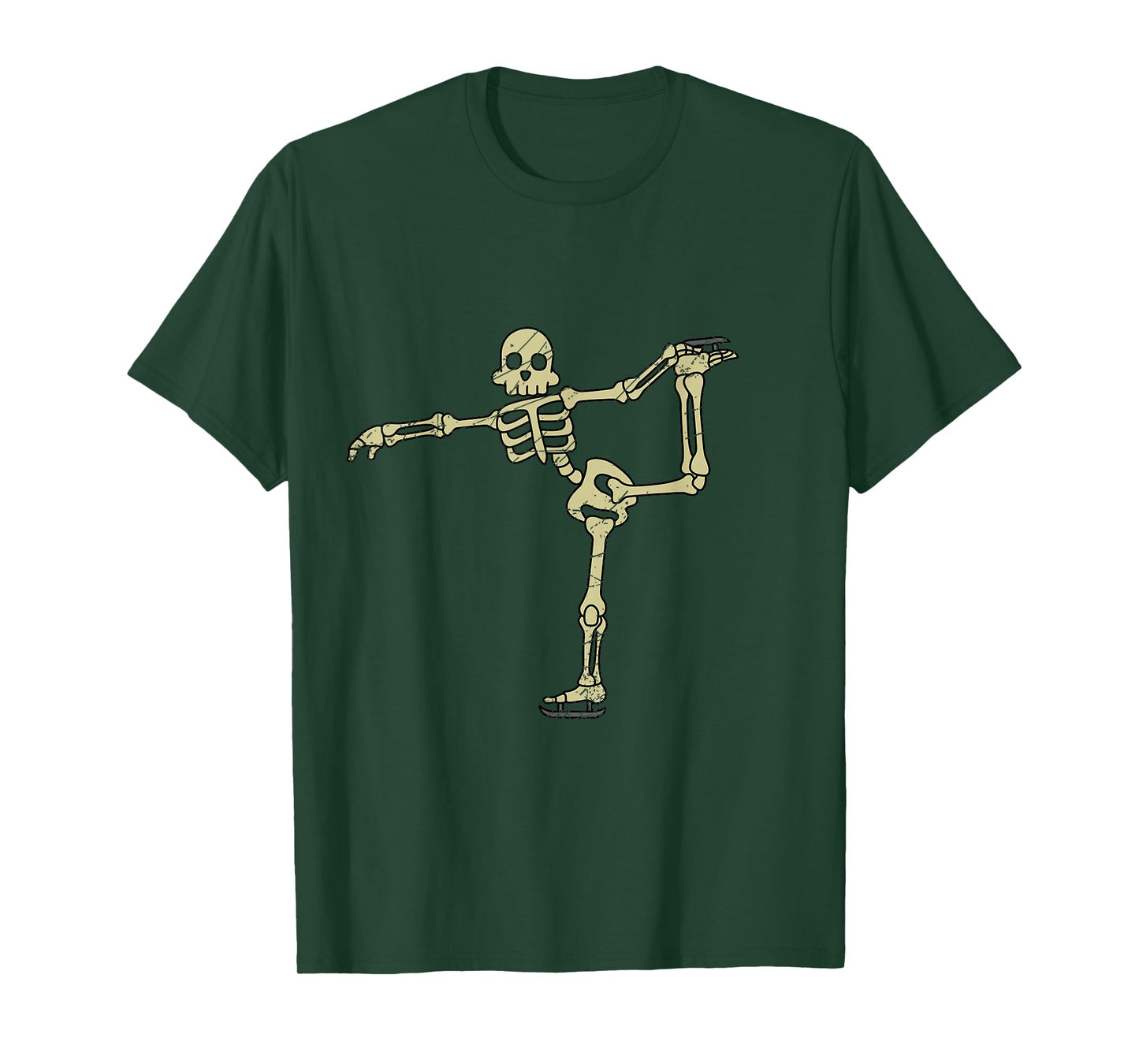 Funny Skeleton Ice Skates Skeleton Halloween Costume T-Shirt