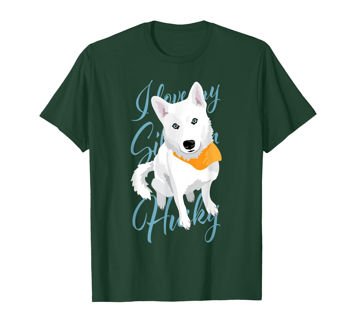 Claras White Husky Tees Unisex Adults Siberian Husky Dog T-Shirt, Black, Short Sleeve, Small