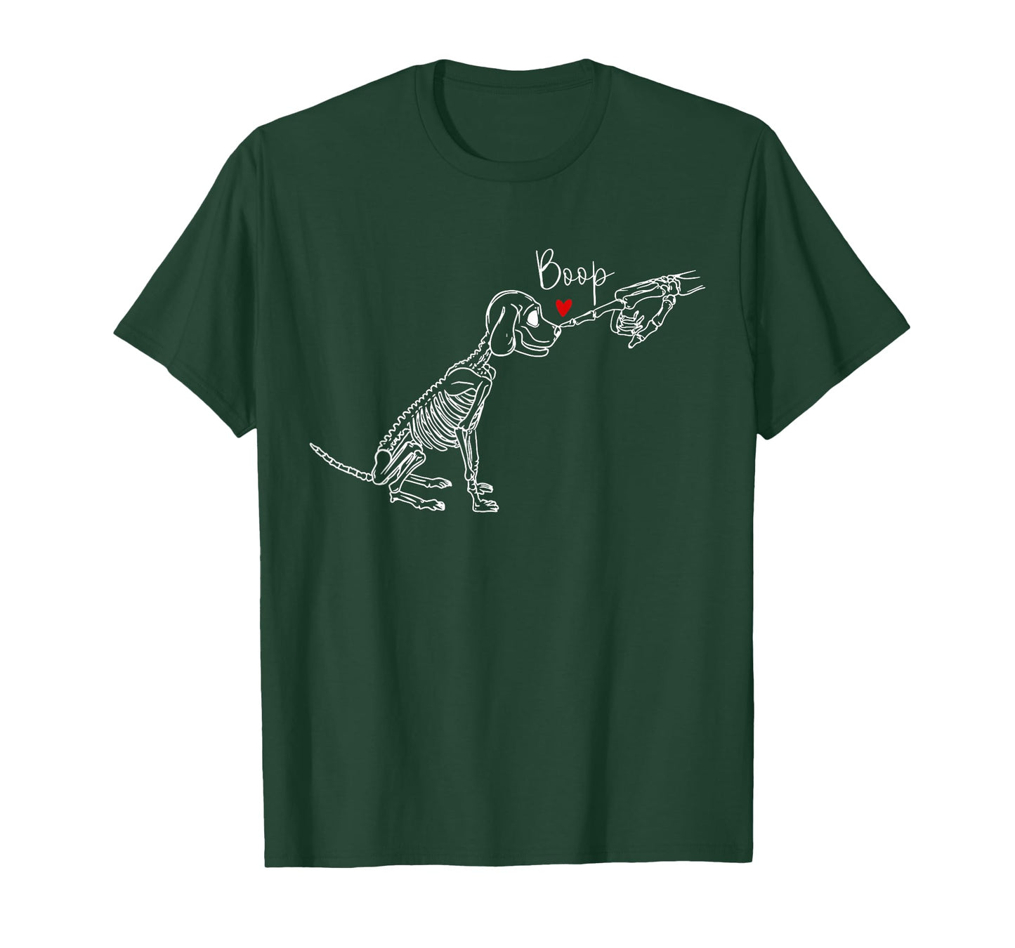 Dog Skeleton Boop Dog Funny Halloween Girl Men Women T-Shirt