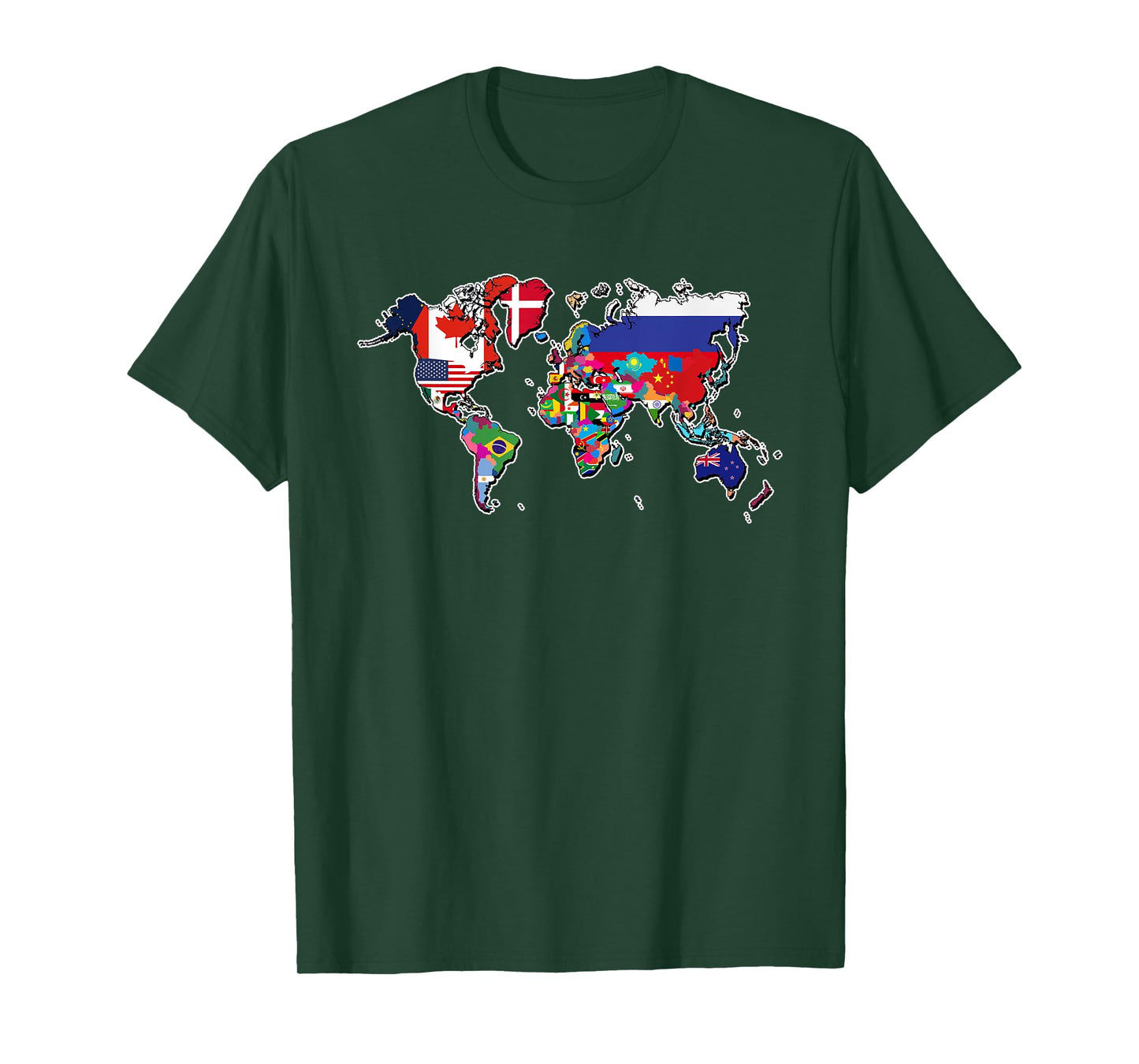 World Flag Map T-Shirt Globe Travelers Atlas T-Shirt