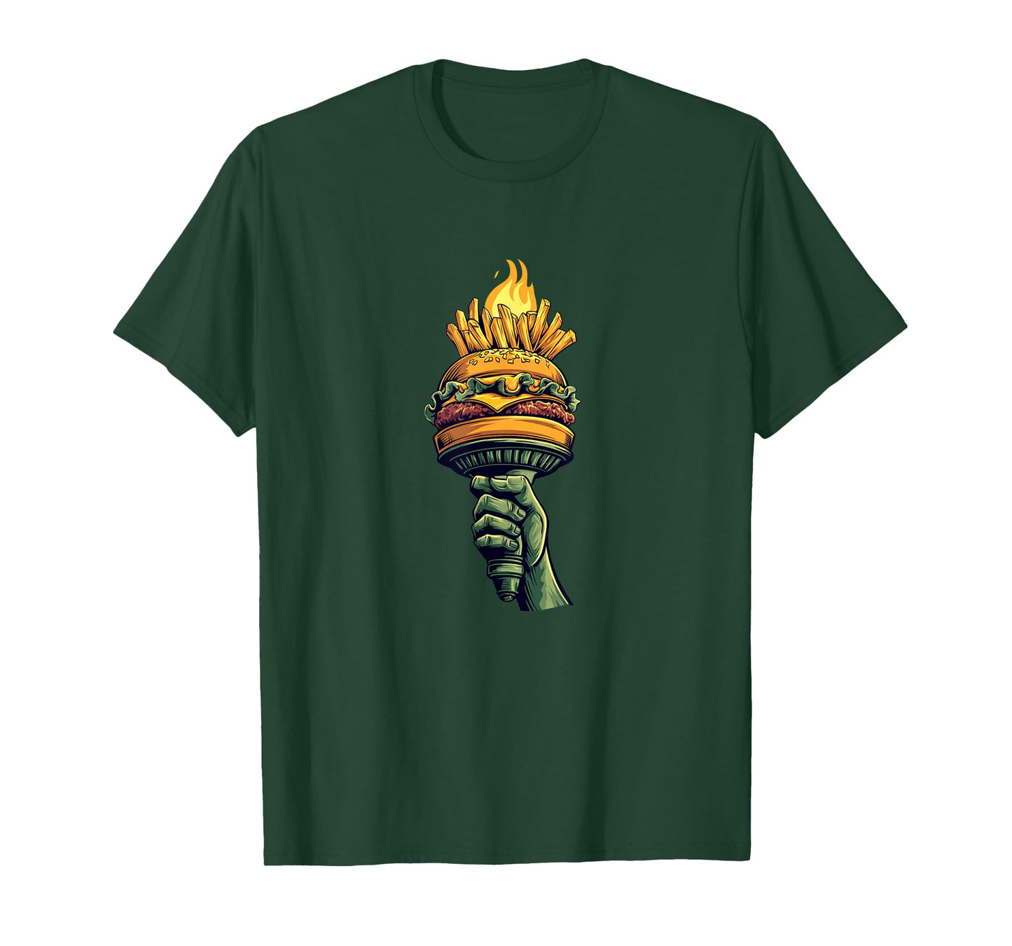 Burger and Fries Trophy in Flames for Boys and Girls T-Shirt