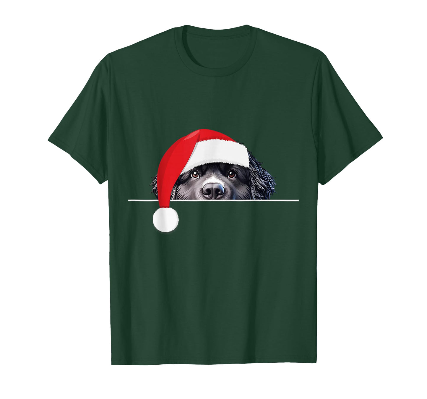 New foundland Dog Lover Funny Santa Hat Christmas T-Shirt