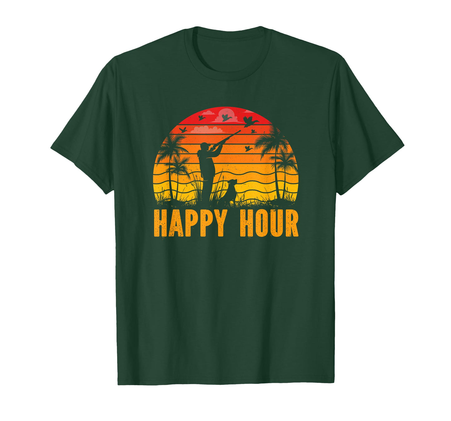 Duck Hunting Apparel, Happy Hour Duck Hunter Hunting Dog T-Shirt for Men Women