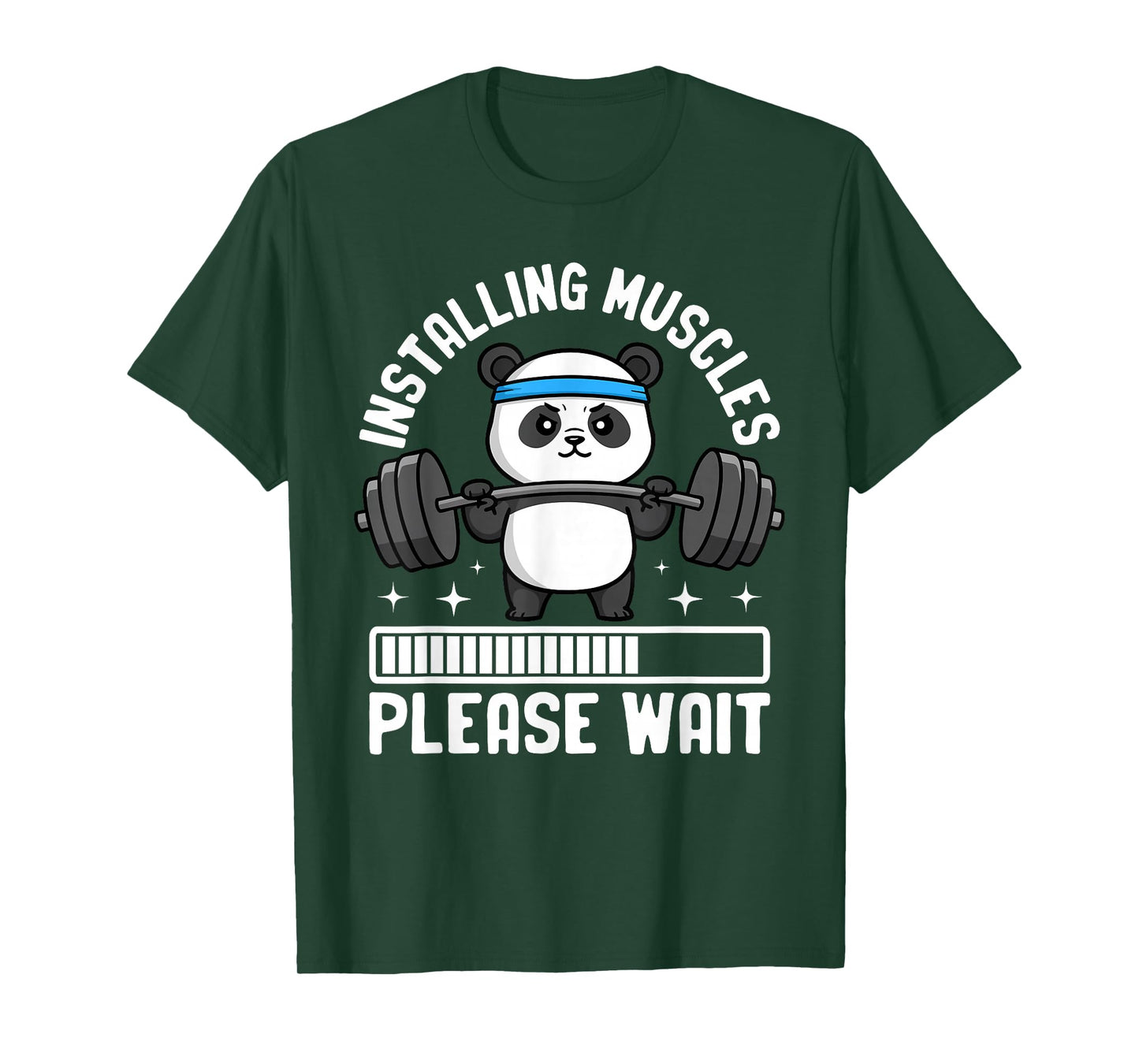Installing Muscles Please Wait Panda Gym T-Shirt