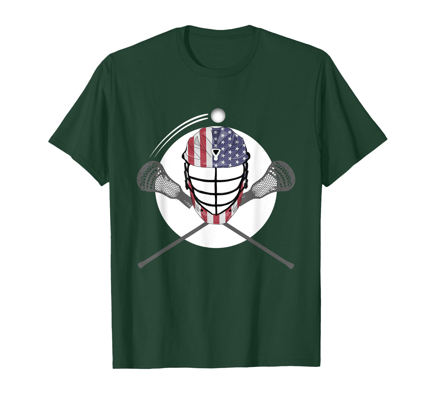Lacrosse Helmet and Sticks, American Flag Lax Helmet T-Shirt T-Shirt
