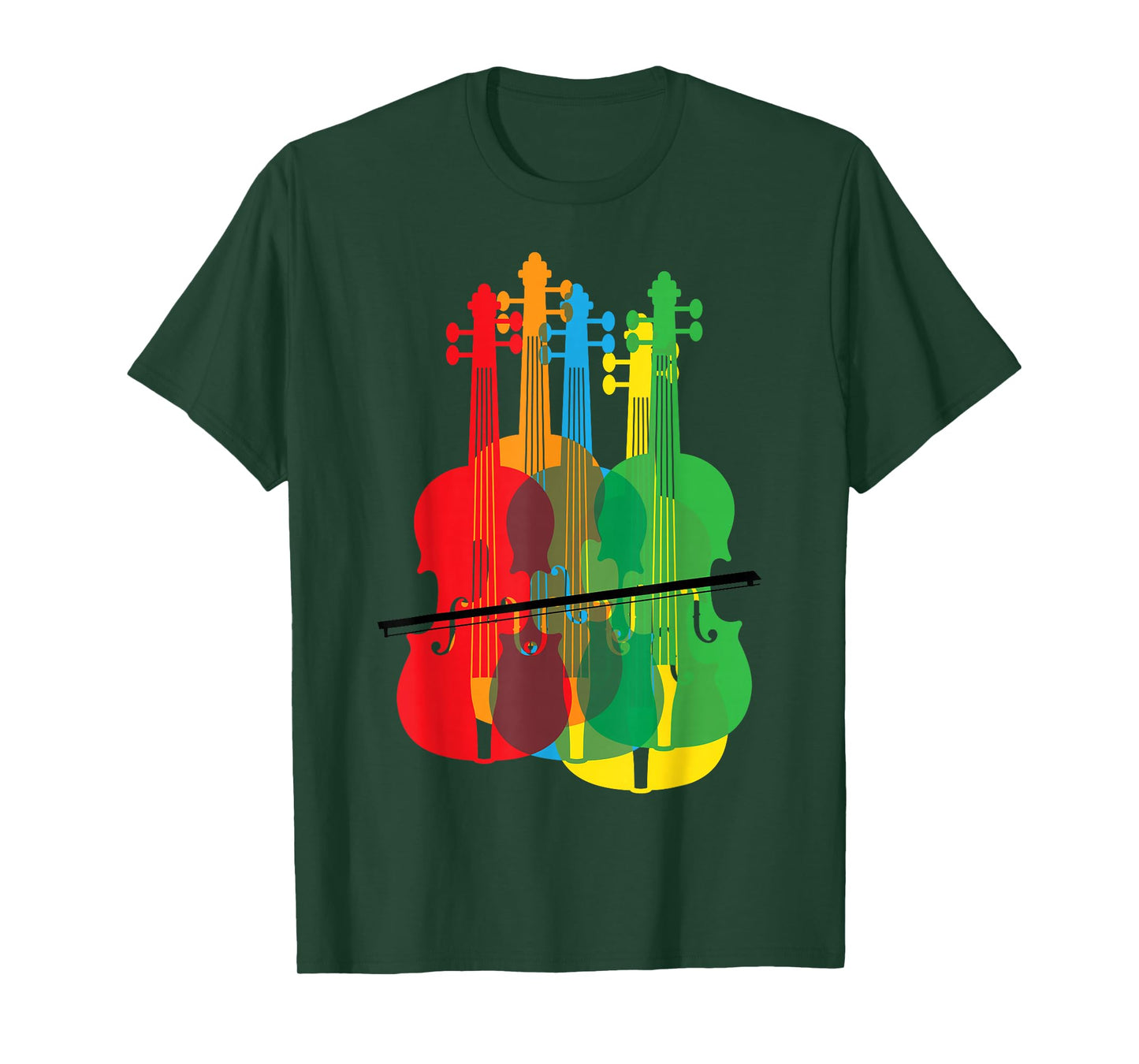 Multicolored Violins Birthday Gift for Musicians T-Shirt