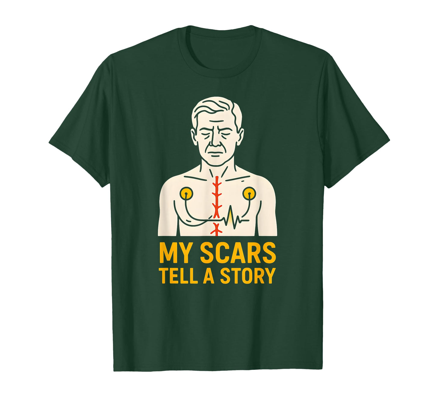 Heart Surgery Patient My Scars Tell A Story Cool Mens T-Shirt