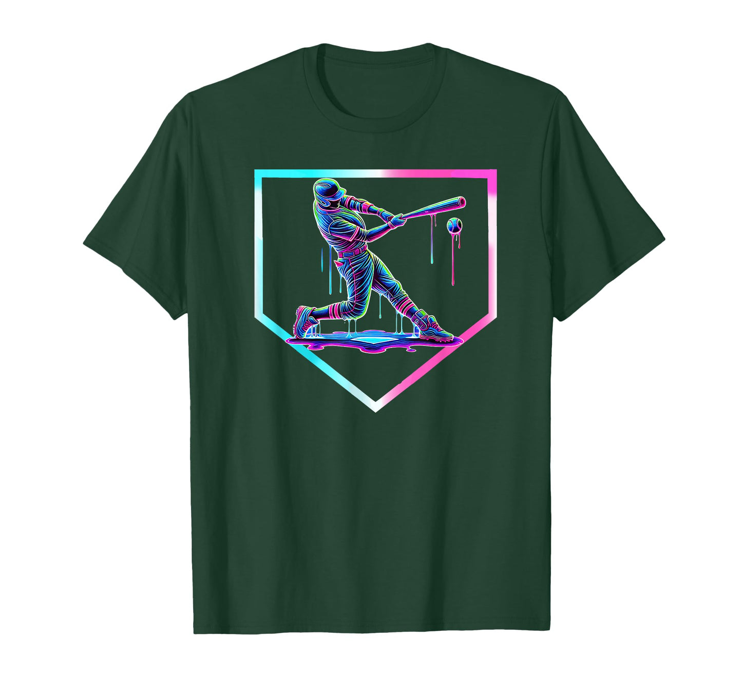 Baseball Drip Ice Cream Baseball Home Plate Boys Baseball T-Shirt