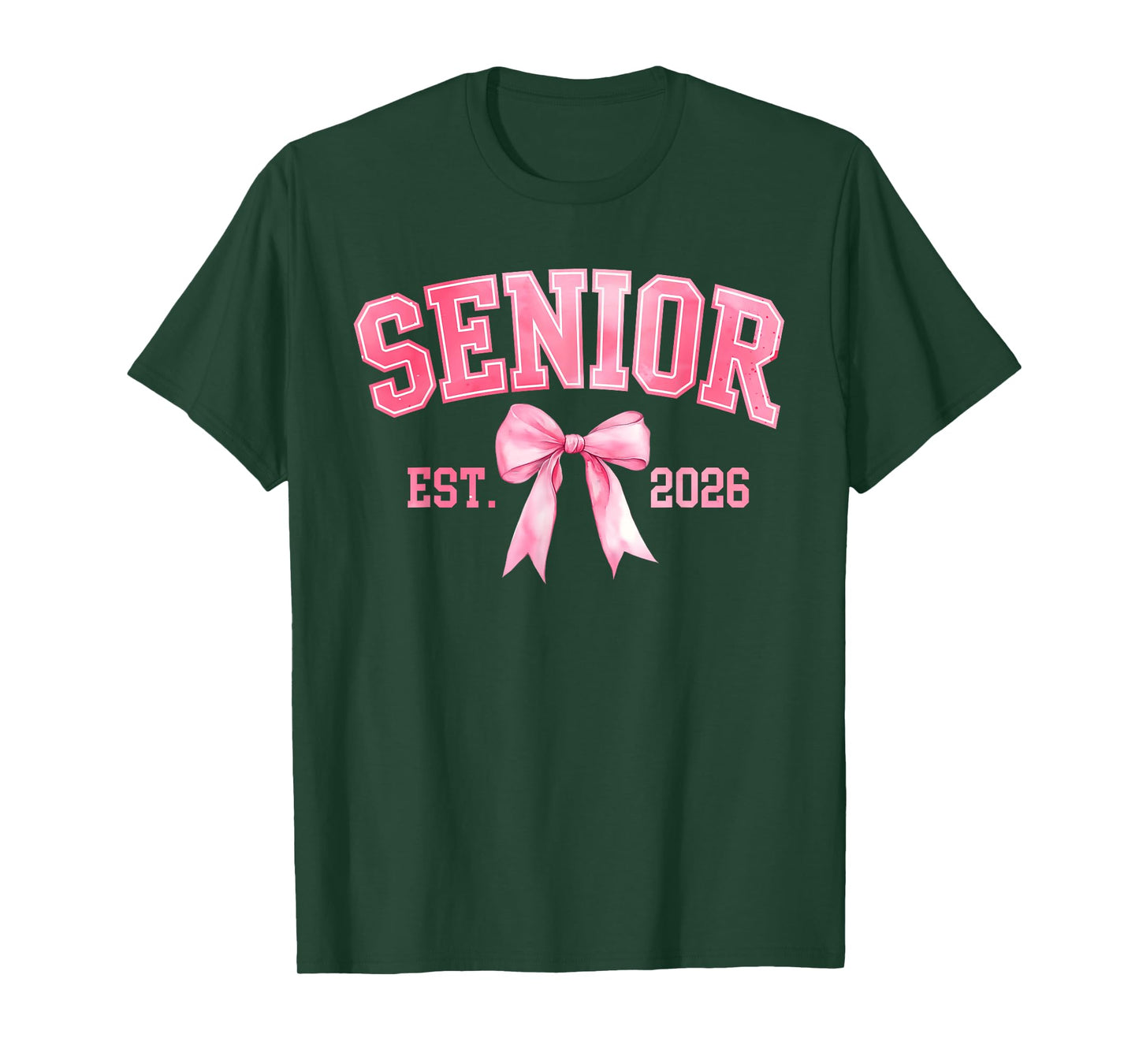Senior 2026 Coquette Pink Bow Class of 2026 Graduation Girls T-Shirt