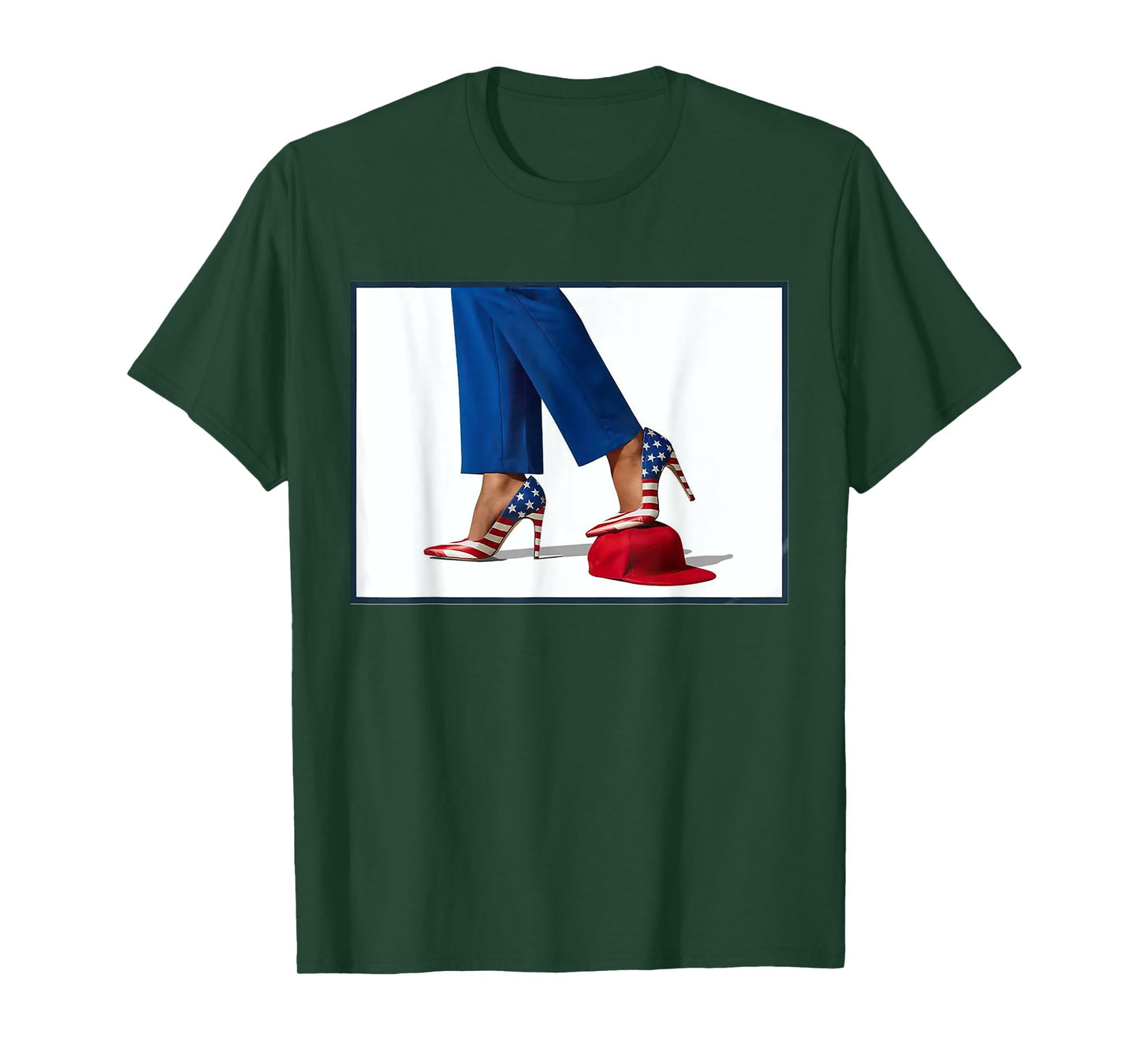 Kamala Harris High Heels Stepping On Red Maga Hat T-Shirt
