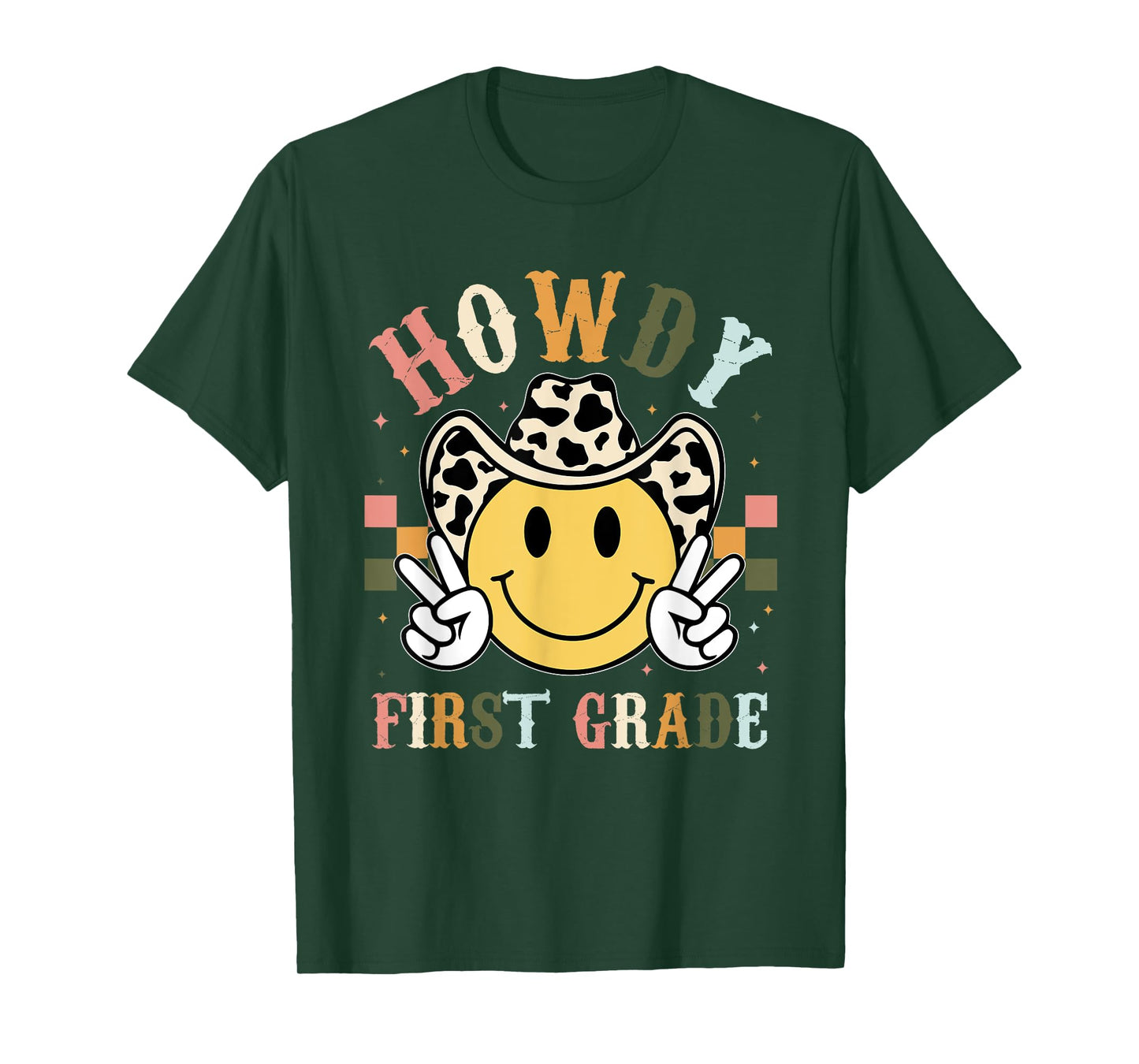 1st Grade Teacher Rodeo Country Western Howdy First Grade Men Women Kids T-Shirt