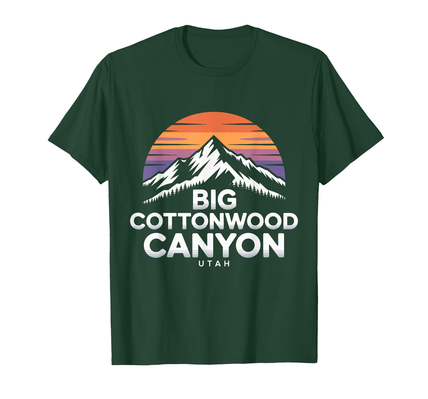 Big Cottonwood Canyon Utah Logo Wasatch Mountain Sunset T-Shirt