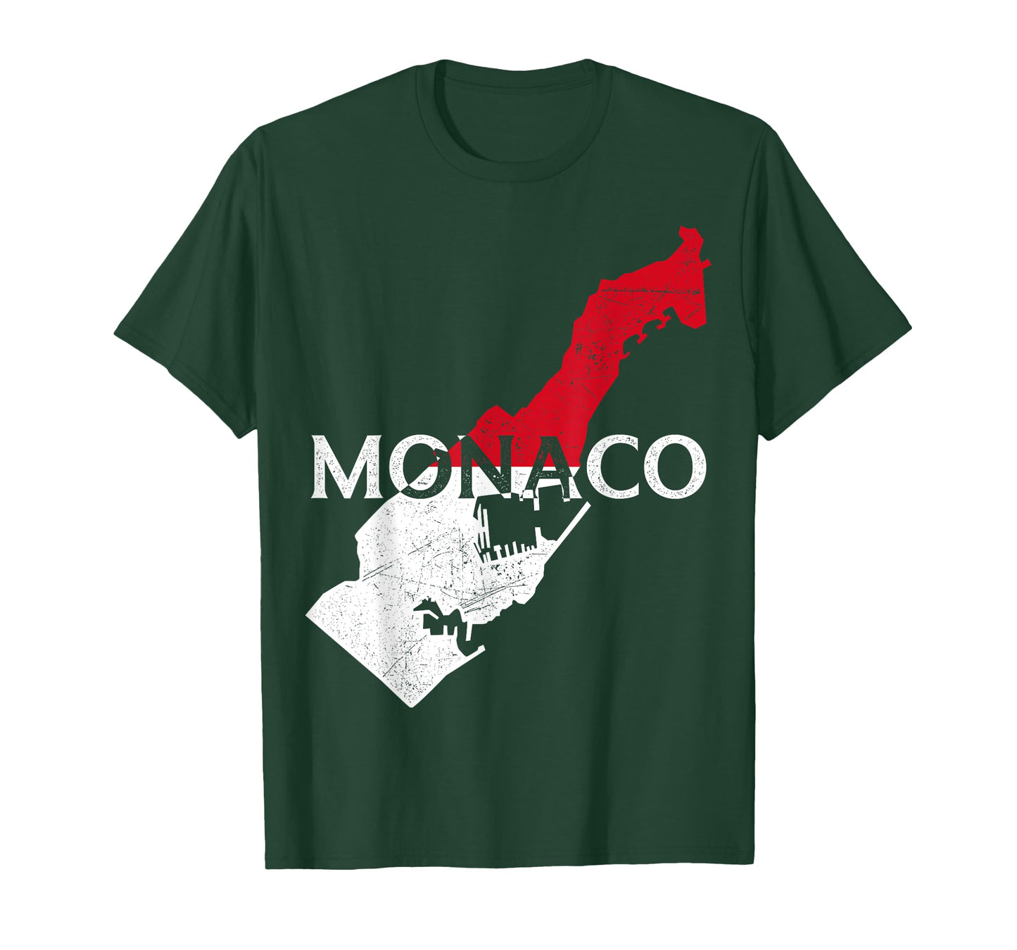 Monaco Country Map Flag Proud Monegasque Patriotic T-Shirt