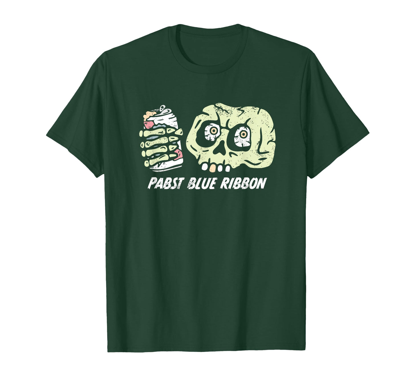 Pabst Blue Ribbon | Halloween Skull Can T-Shirt