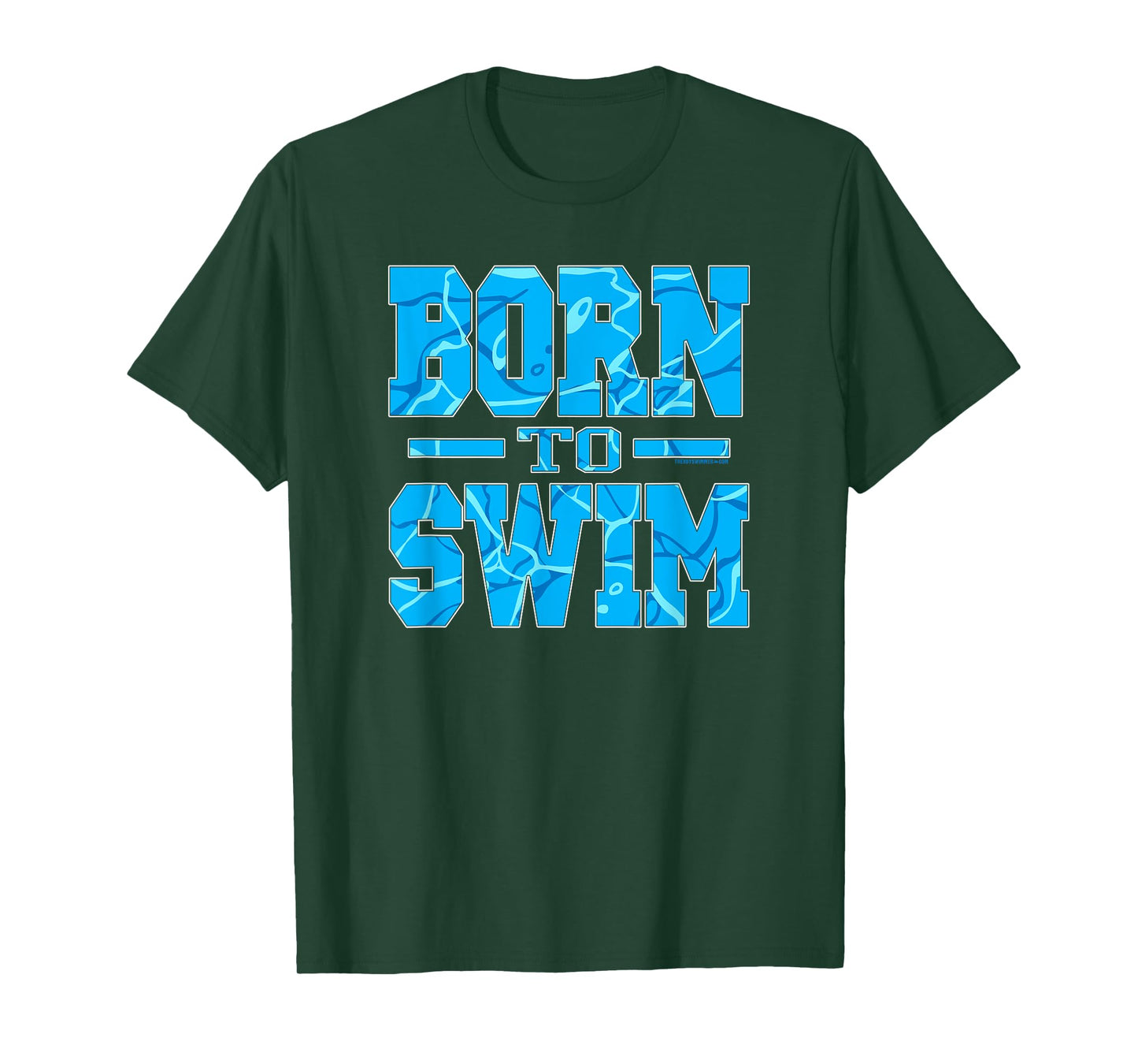 Born To Swim Water Pattern Athletic Swimming T-Shirt