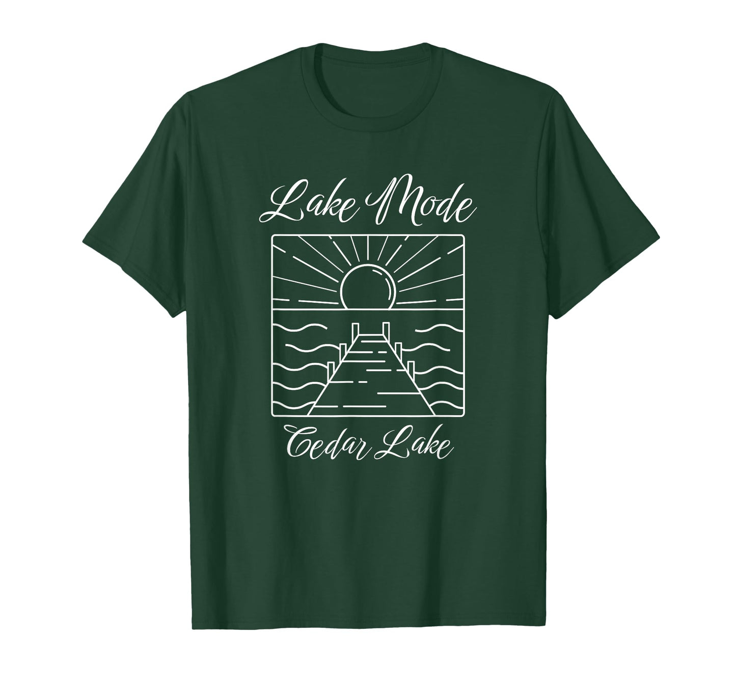 Lake Mode Cedar Lake Sunset Dock Outdoors T-Shirt