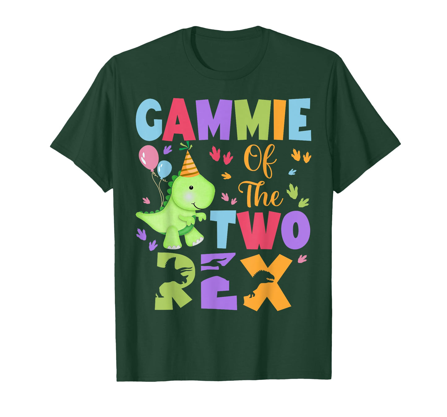 Gammie Of The Two Rex Birthday Dinosaur Family Matching T-Shirt