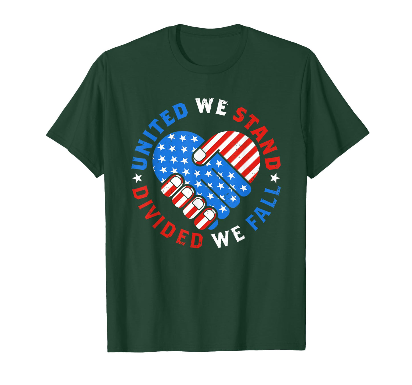 United We Stand Divided We Fall US American Flag Support T-Shirt