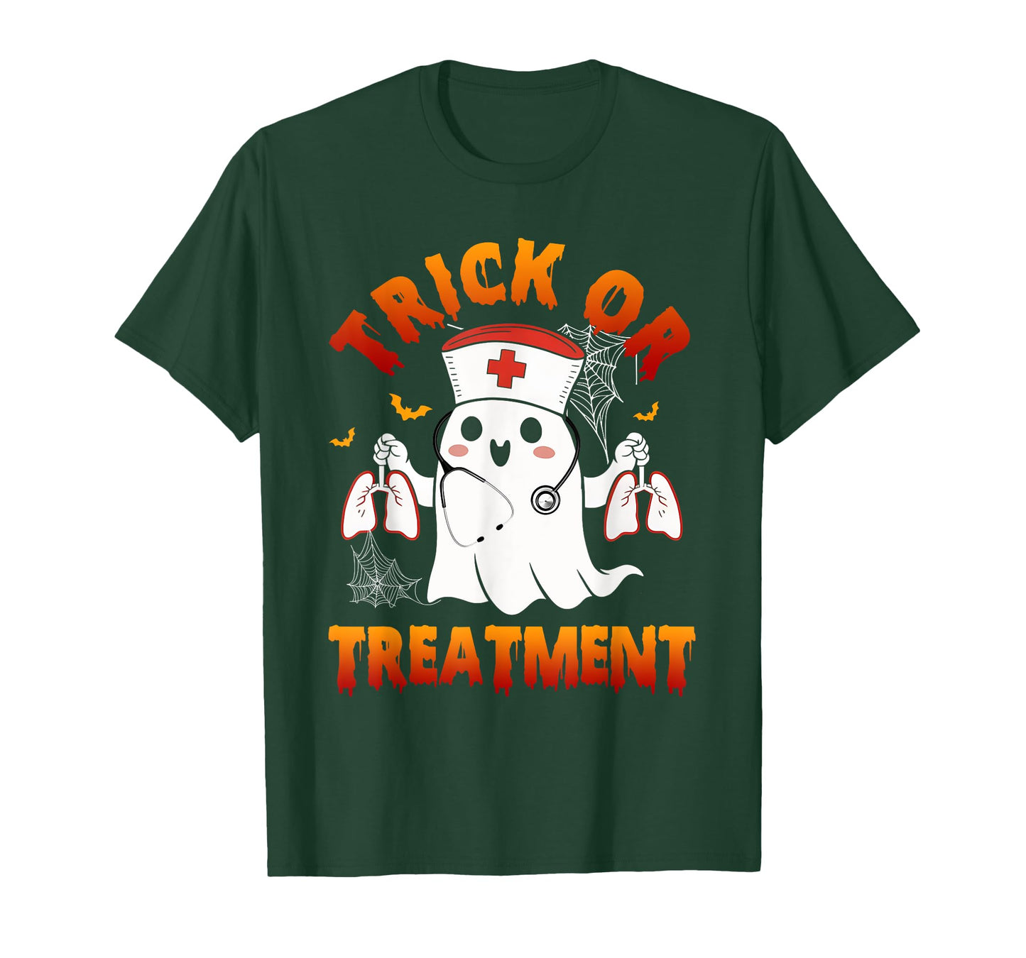 Trick Or Treatment Boo Respiratory Therapist Ghost Halloween T-Shirt