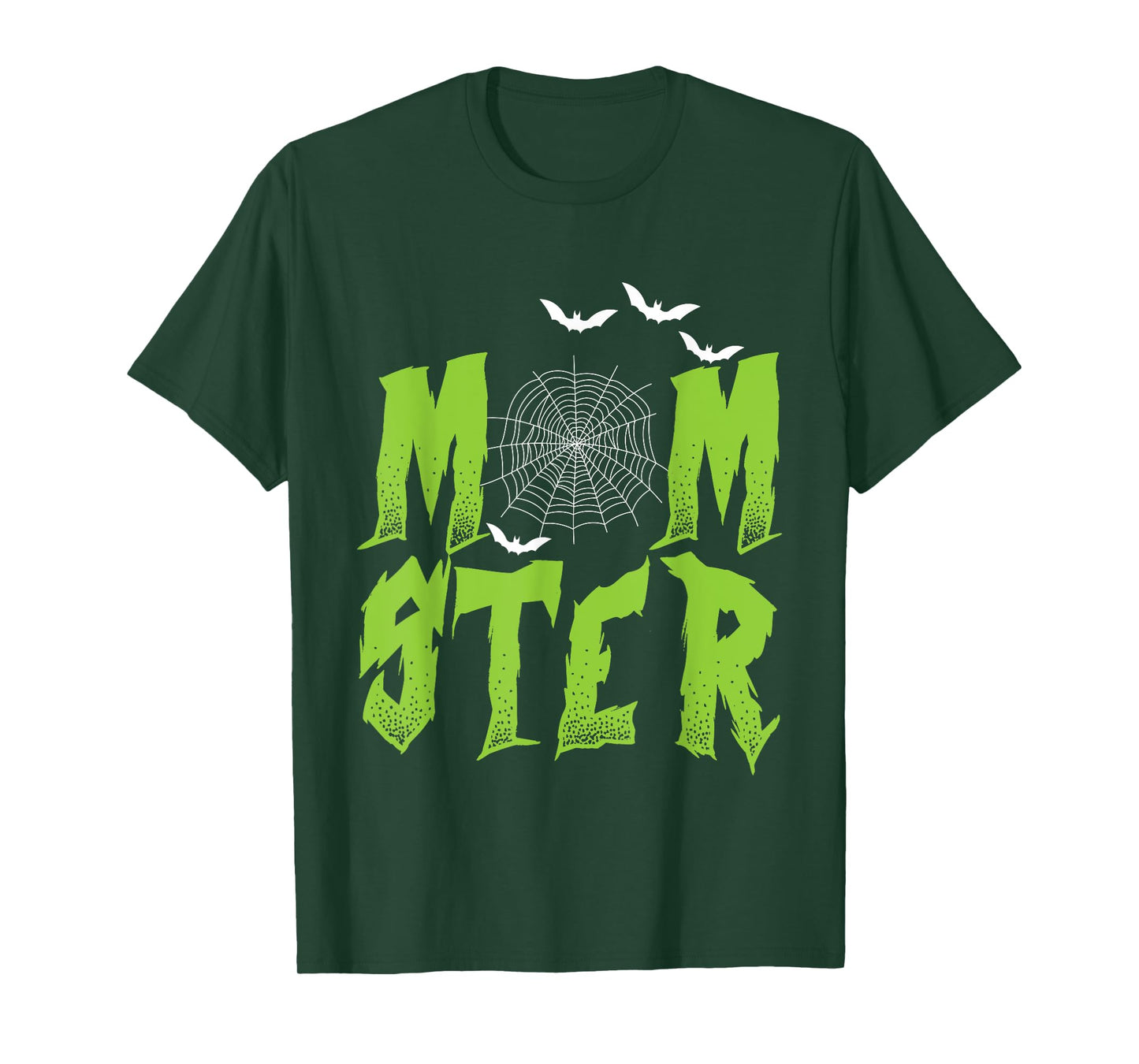 Halloween MOMster Bats Spider Web Mum Monster Mother Women T-Shirt