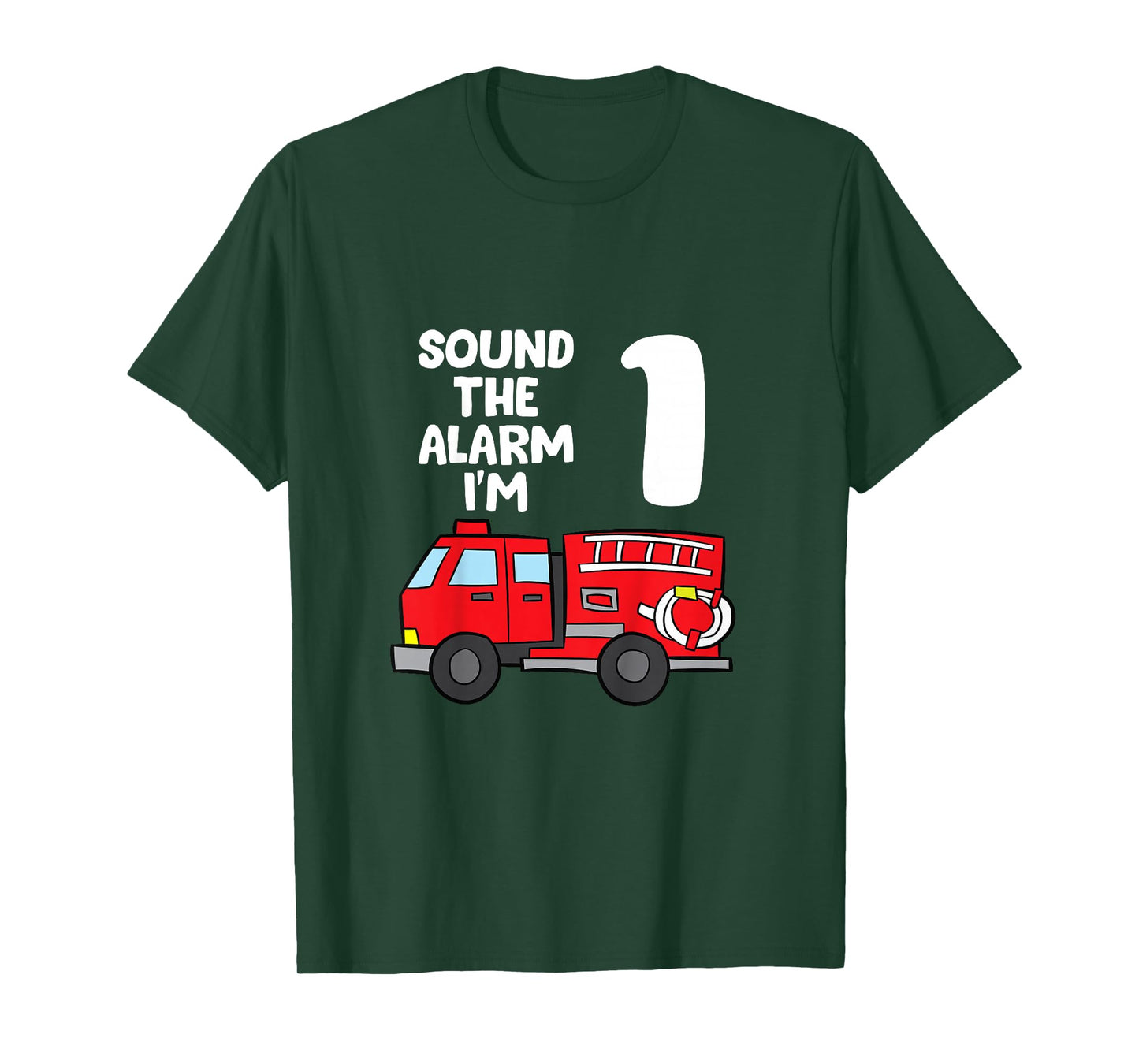 Sound Alarm I'm 1 Children 1. Birthday Fire Truck T-Shirt