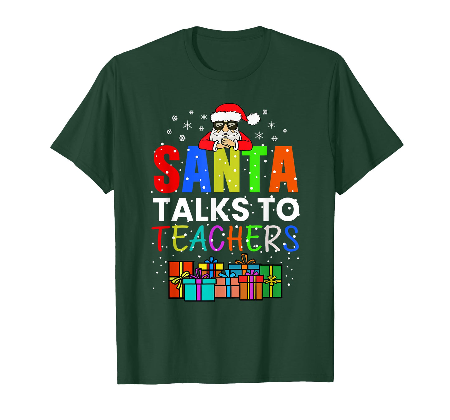 Santa Talks To Teacher Style jersey T-Shirt