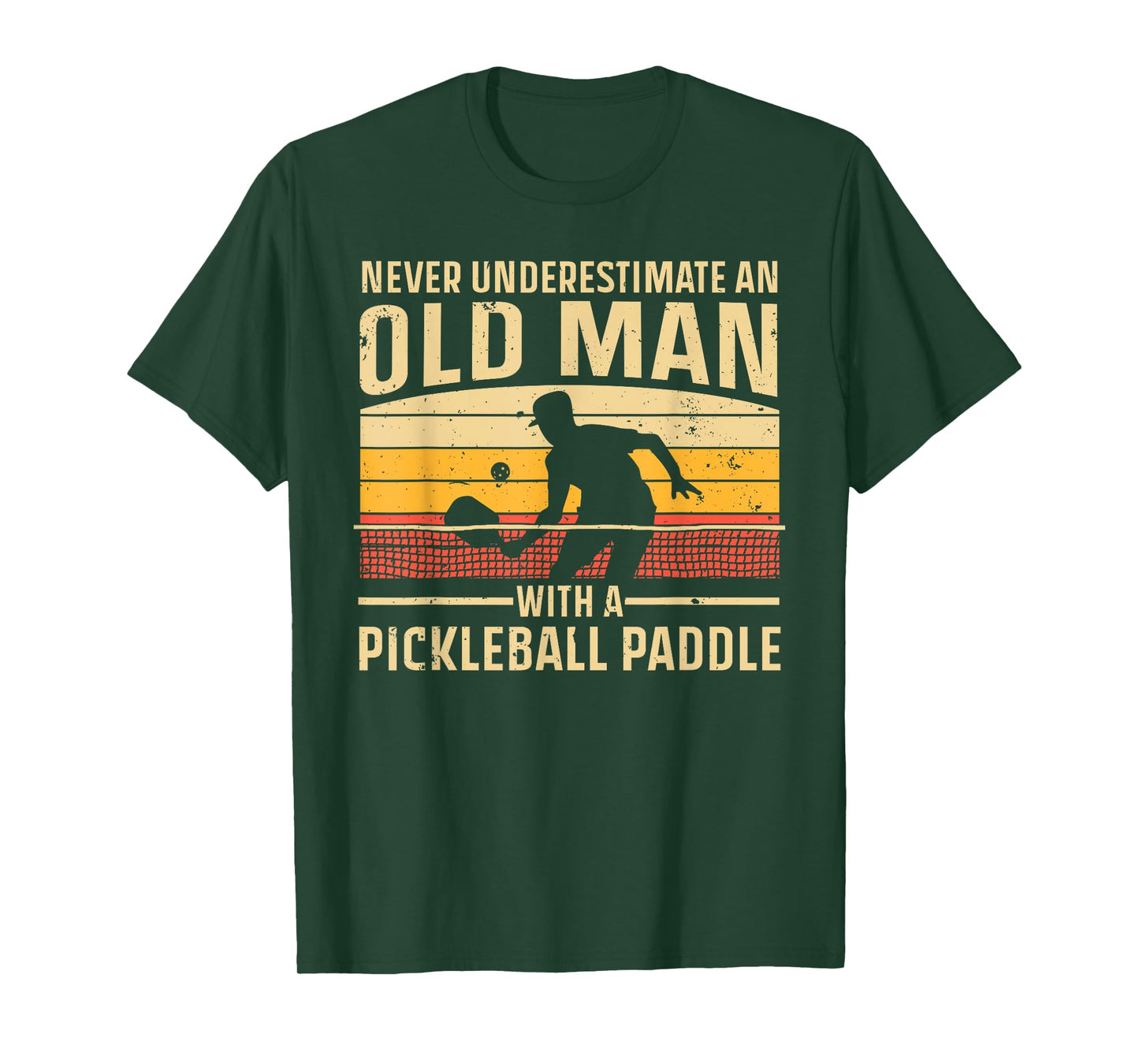 Cool Pickleball Art for Men Grandpa Paddle Pickleball Player T-Shirt