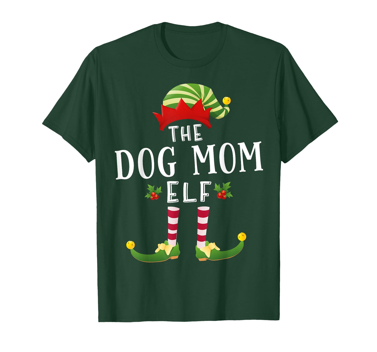 The Dog Mom Elf Christmas Matching Pajama Men Women T-Shirt