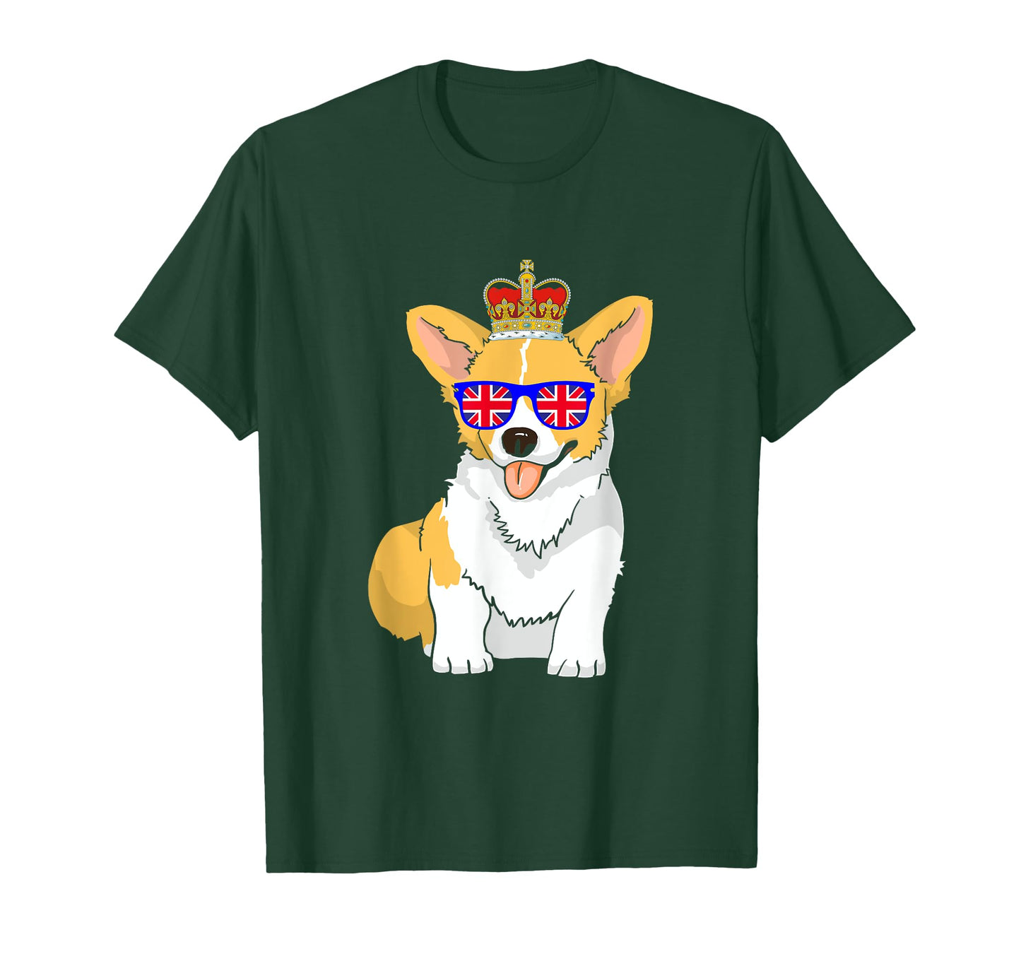 Corgi Dog Queen Elizabeth II Sunglasses British Crown T-Shirt