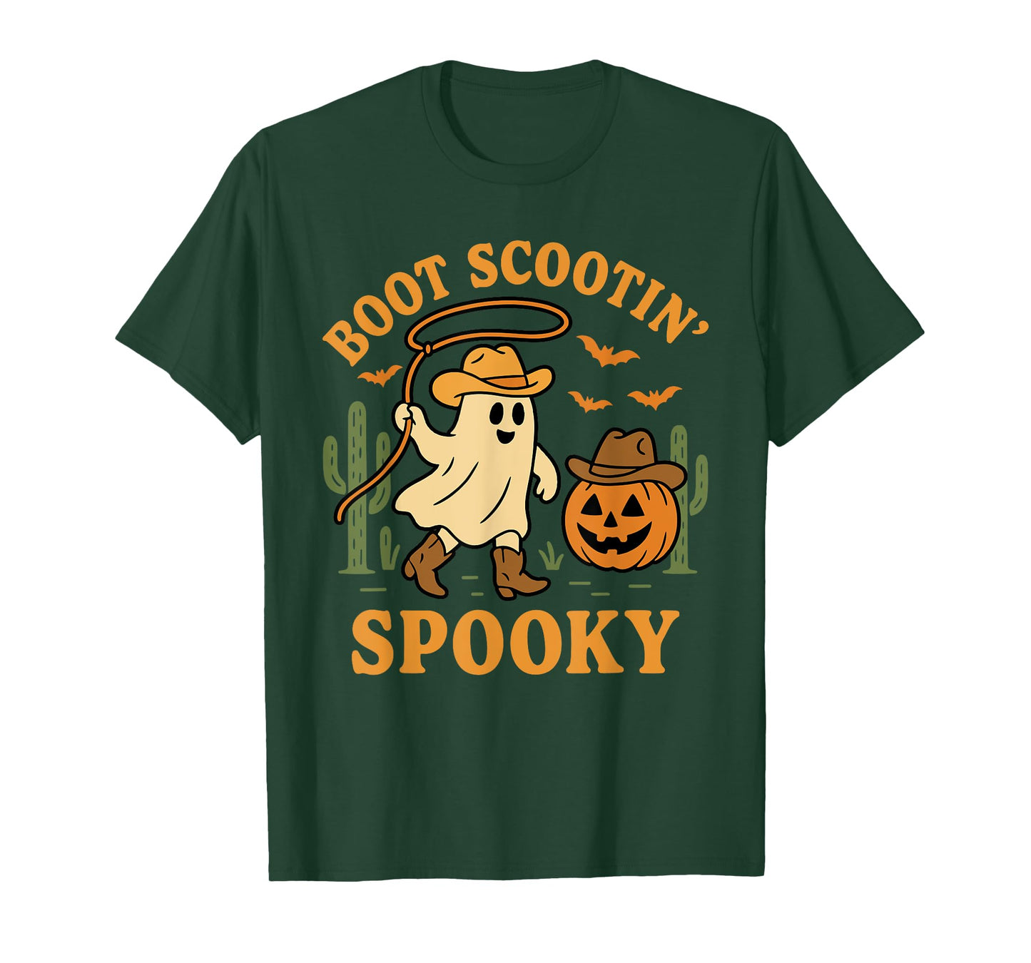 Boot Scootin' Spooky Retro Cowgirl Ghost Halloween T-Shirt