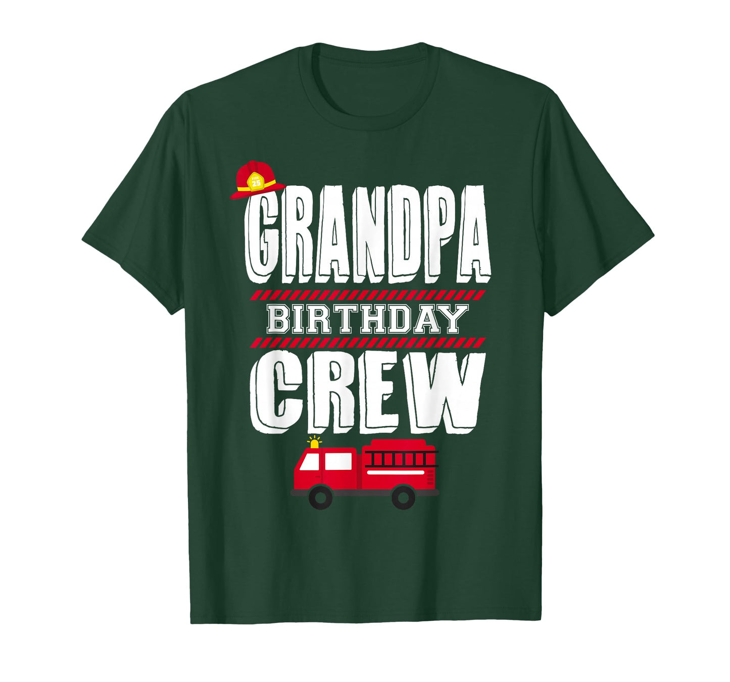 Grandpa Birthday Crew Fire Truck Fireman Party T-Shirt T-Shirt
