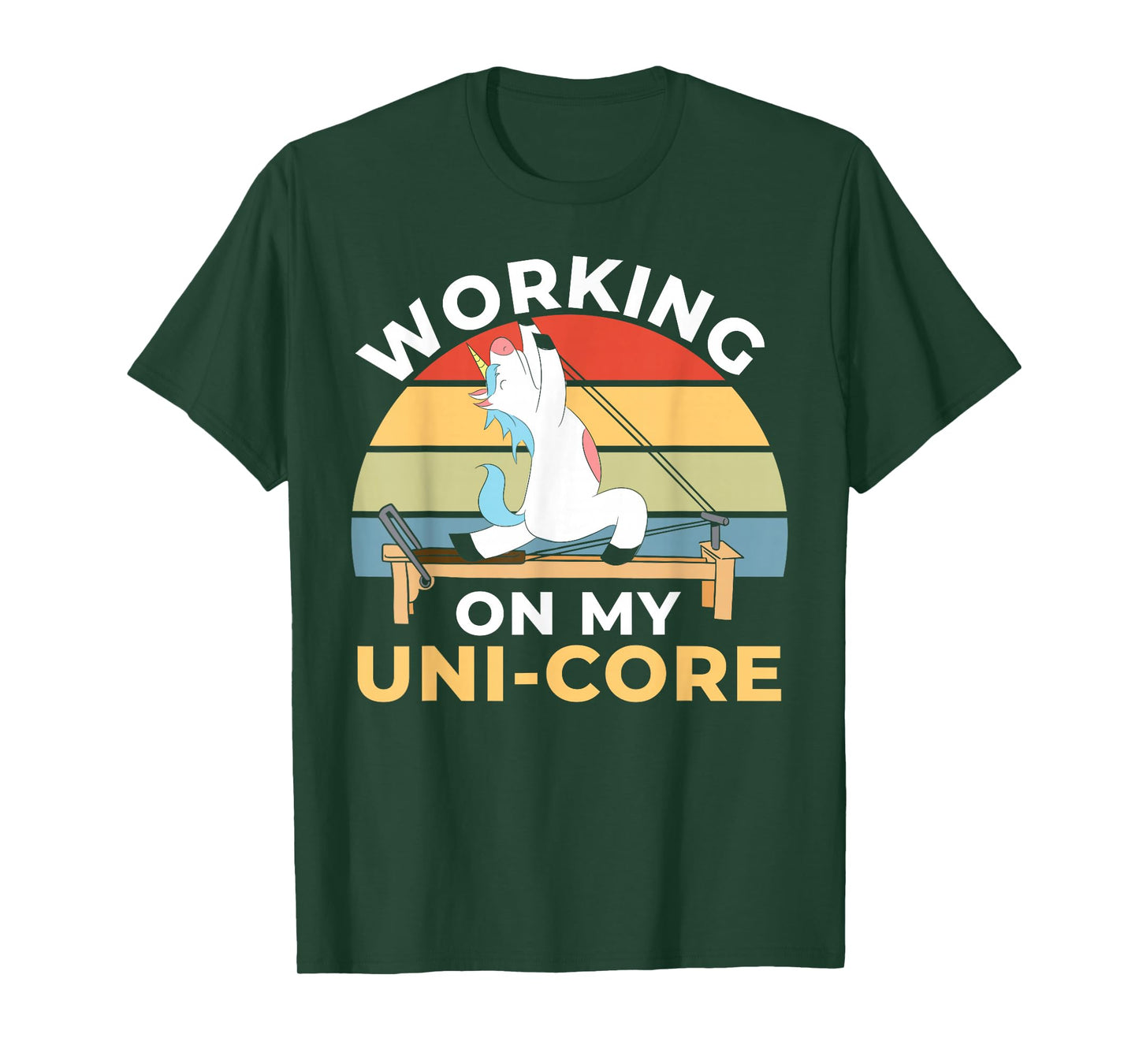 Pilates Unicorn Working On My Uni-Core Cute Pilates T-Shirt