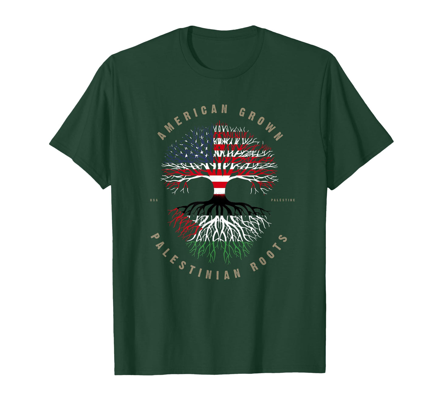 American Grown Palestinian Roots Palestine Flag T-Shirt