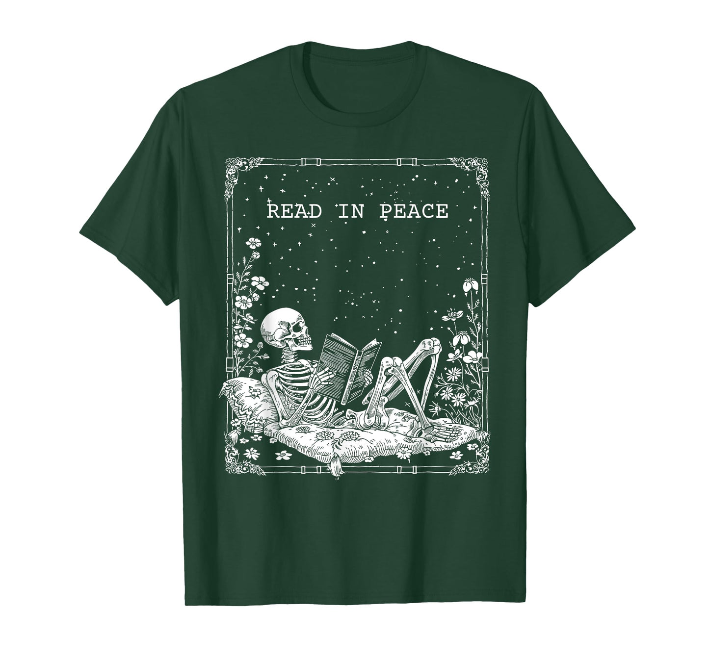 Read in Peace Skeleton Reading For Book Lover Kids Halloween T-Shirt